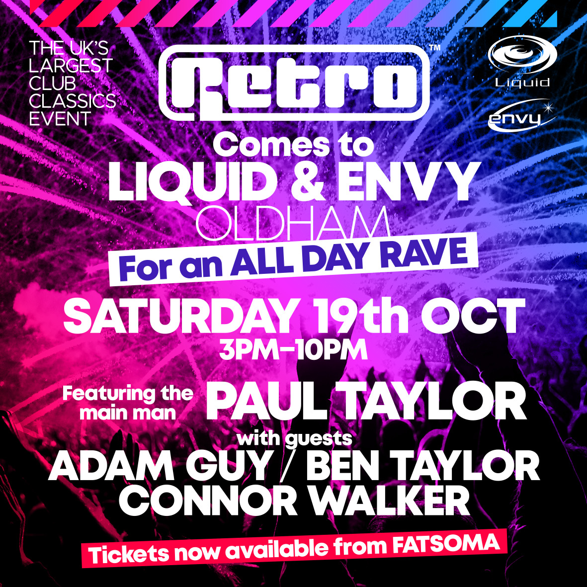 Retro All Day Event at Liquid & Envy Oldham, Oldham on 19th Oct Fatsoma
