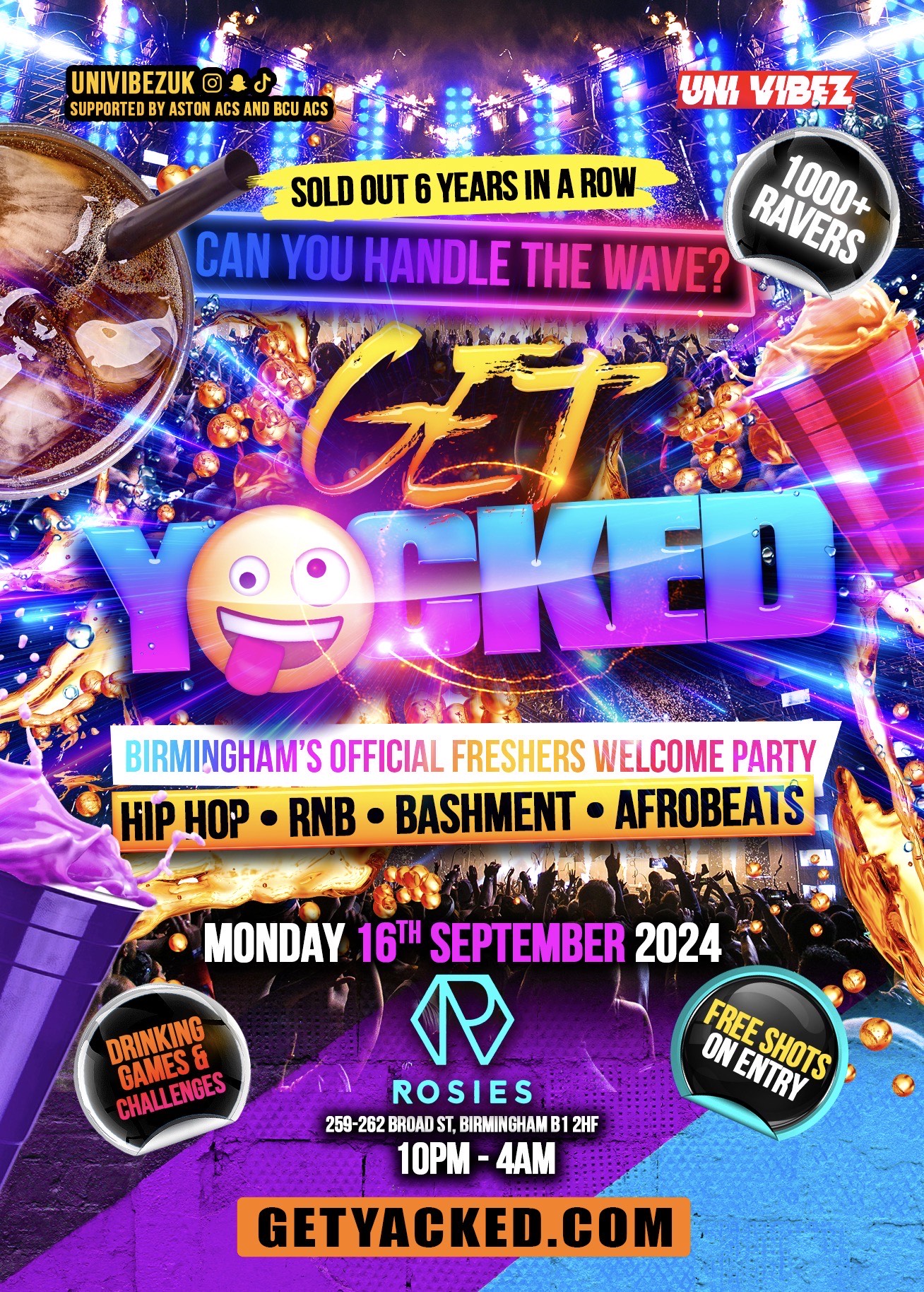 GET YACKED – Birmingham’s Official Welcome Party – 1000+ TICKETS SOLD