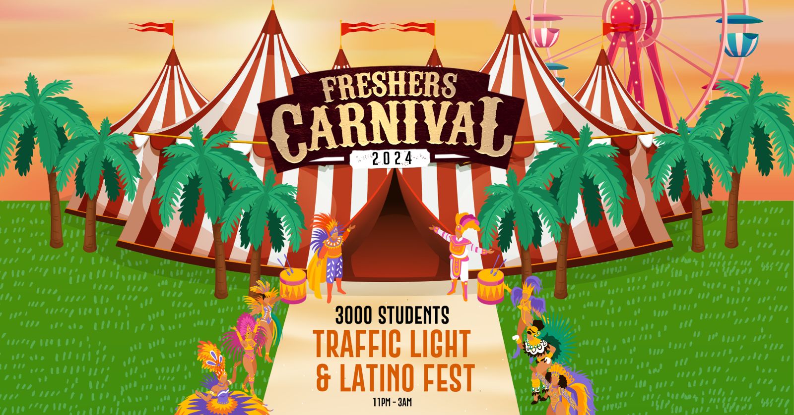 🎪🚦 FRESHERS CARNIVAL – TRAFFIC LIGHT, WHITE LIES PARTY & LATINO FEST🚦🎪﻿ MONDAY FRESHERS TOUR EVENT 1 | NEWCASTLE FRESHERS WEEK