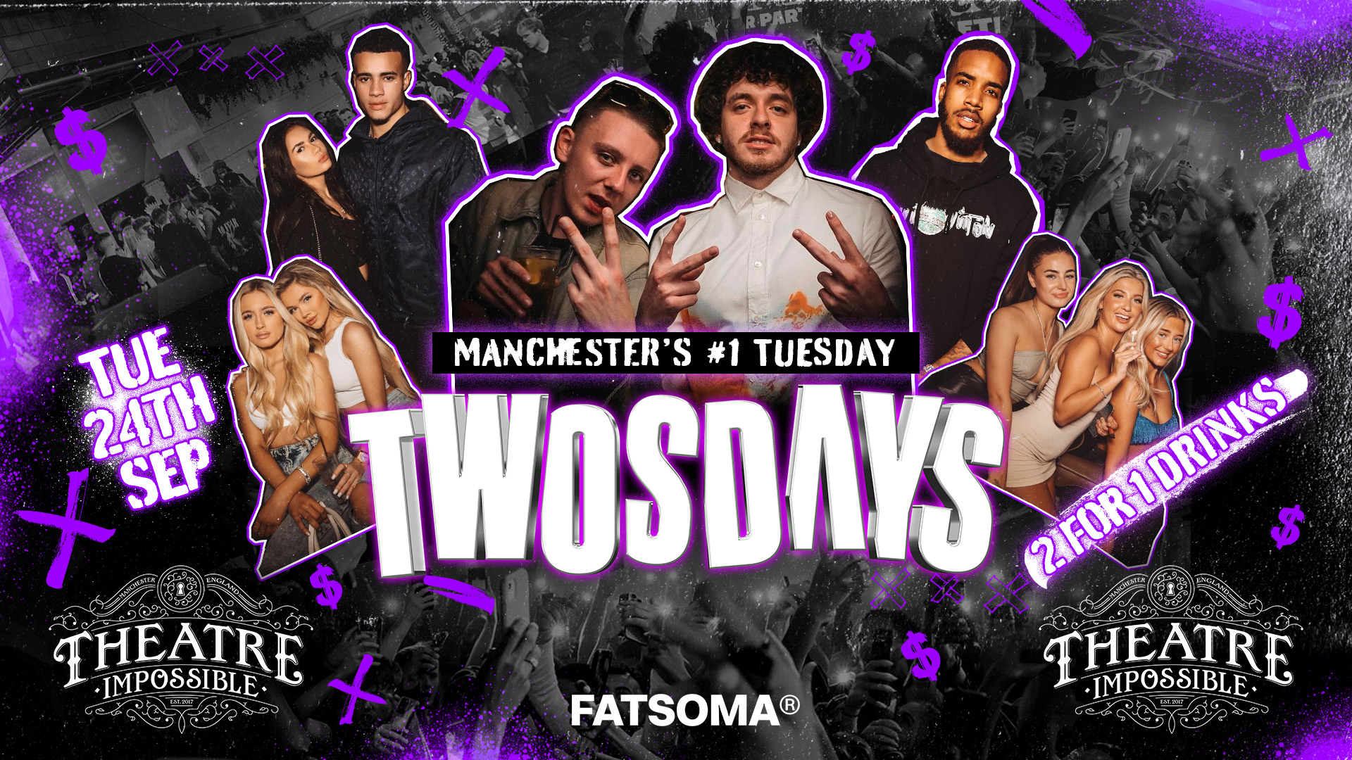 TWOSDAYS ⭐️ 2-4-1 DRINKS 🥃 Manchester’s #1 Hip Hop, RnB & Urban Tuesday with Special Guest DJ’s 🔥 @ IMPOSSIBLE NIGHTCLUB