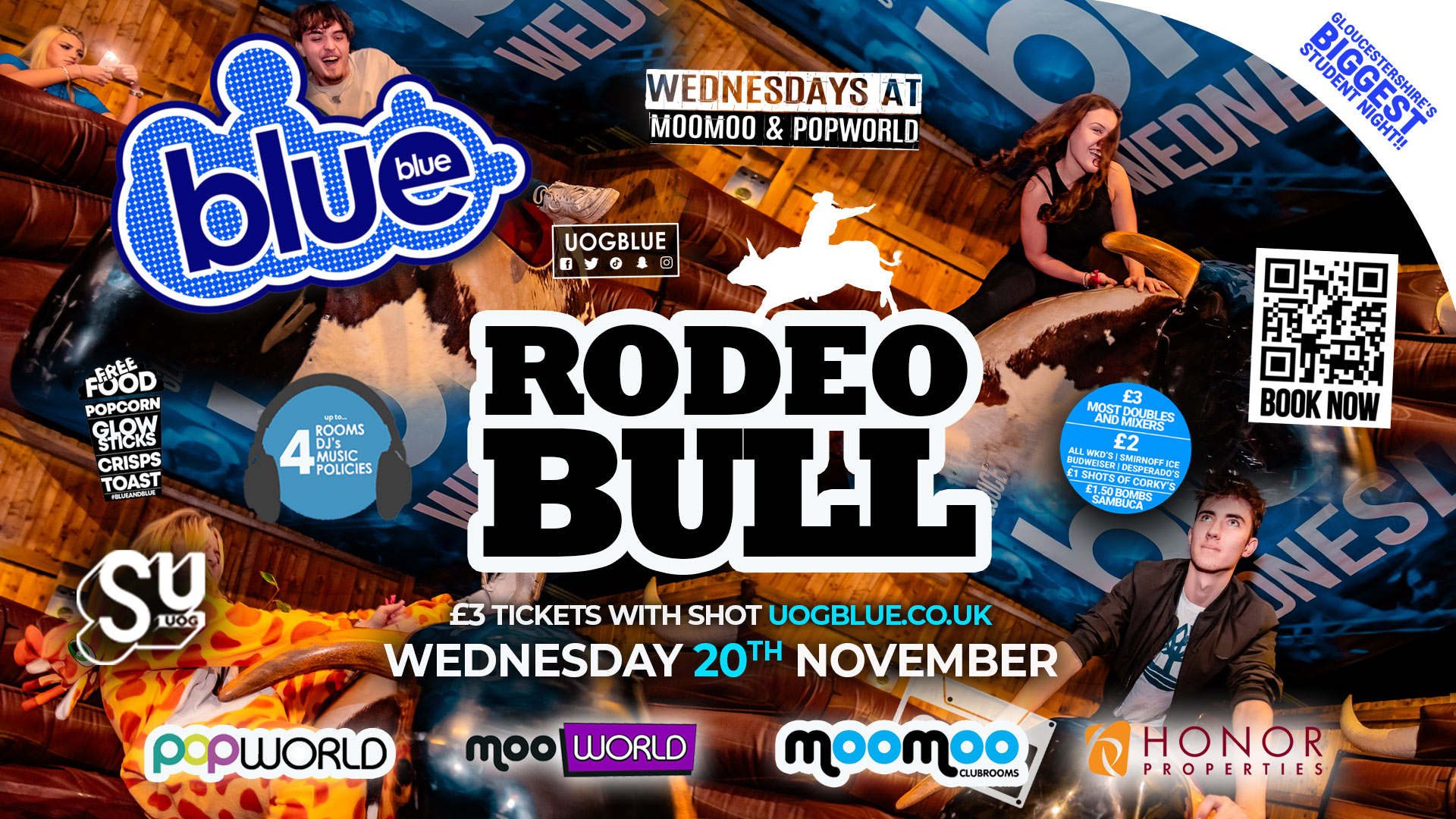 Blue and Blue 🐂﻿ BLUE RODEO BULL PARTY!! 🤠 Gloucestershire’s Biggest Student Night 💙