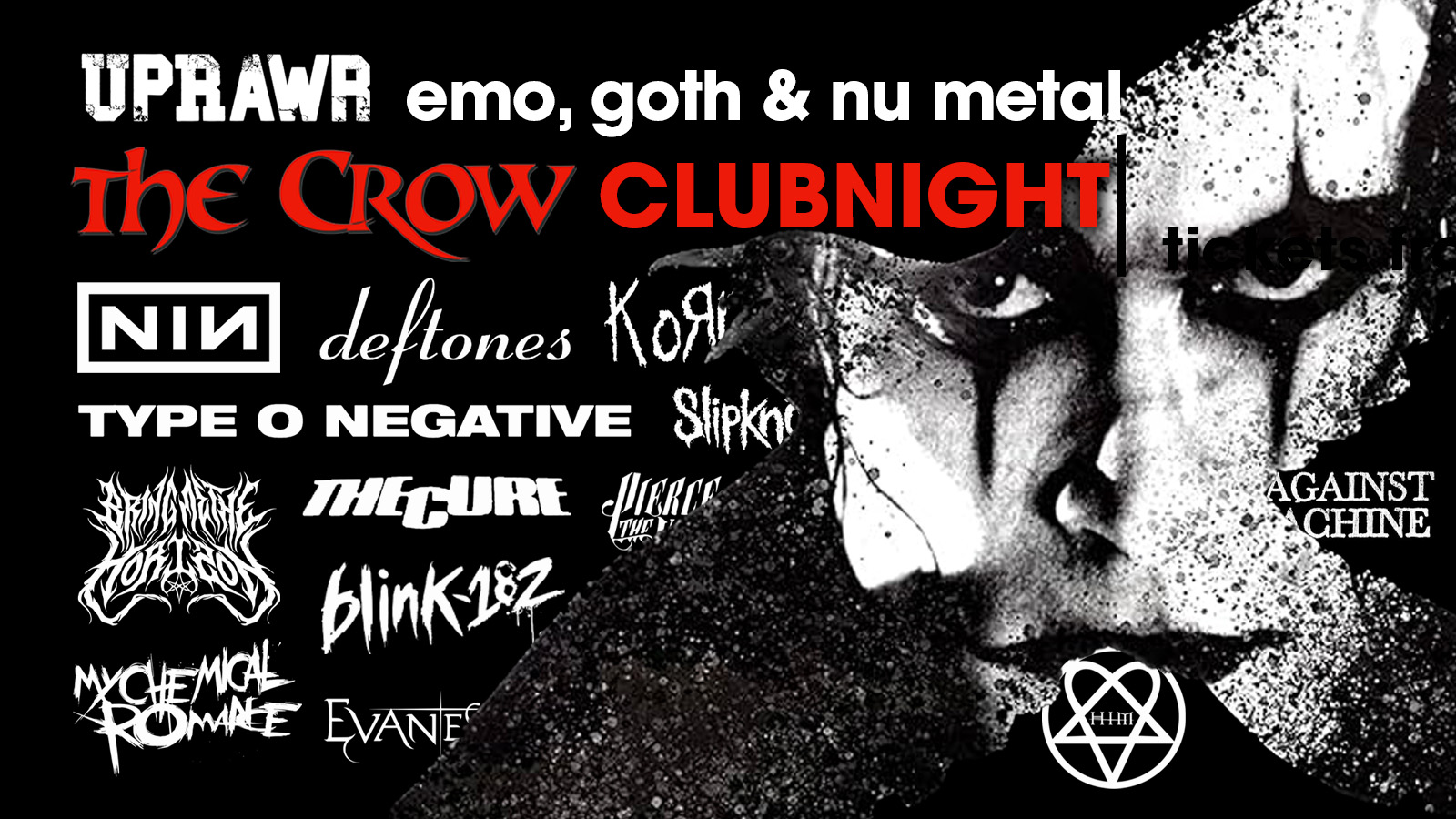 UPRAWR: The Crow Party! Goth, Nu Metal, Emo & Rock Clubnight
