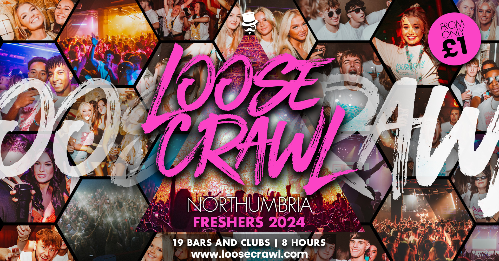 🏃🏽‍♀️‍➡️ LOOSECRAWL 🏃‍♂️FINAL 147 TICKETS! // NORTHUMBRIA FRESHERS ONLY // 19 VENUES IN 8 HOURS – OUR BIGGEST EVER CRAWL ROUTE!!!