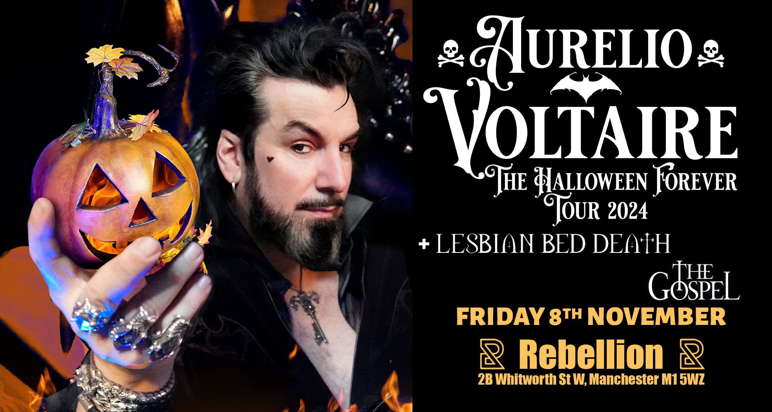 AURELIO VOLTAIRE – The Halloween Forever UK Tour 2024 + Lesbian Bed Death & The Gospel