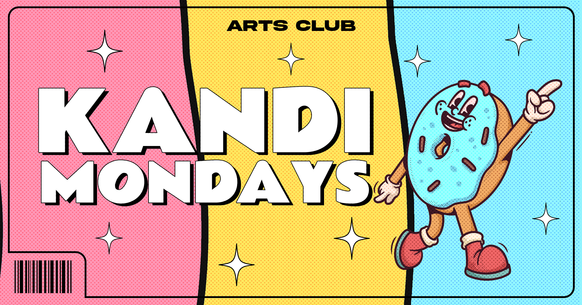 KANDI MONDAYS @ ARTS CLUB 🪩🌈 £3 DBLS VODS PRE 12 // £3.25 POST 12 // FREE DONUTS & CANDYFLOSS – YOUR WEEKLY SWEET TREAT //TICKETS & SHOTS FROM JUST £1!!! 😋