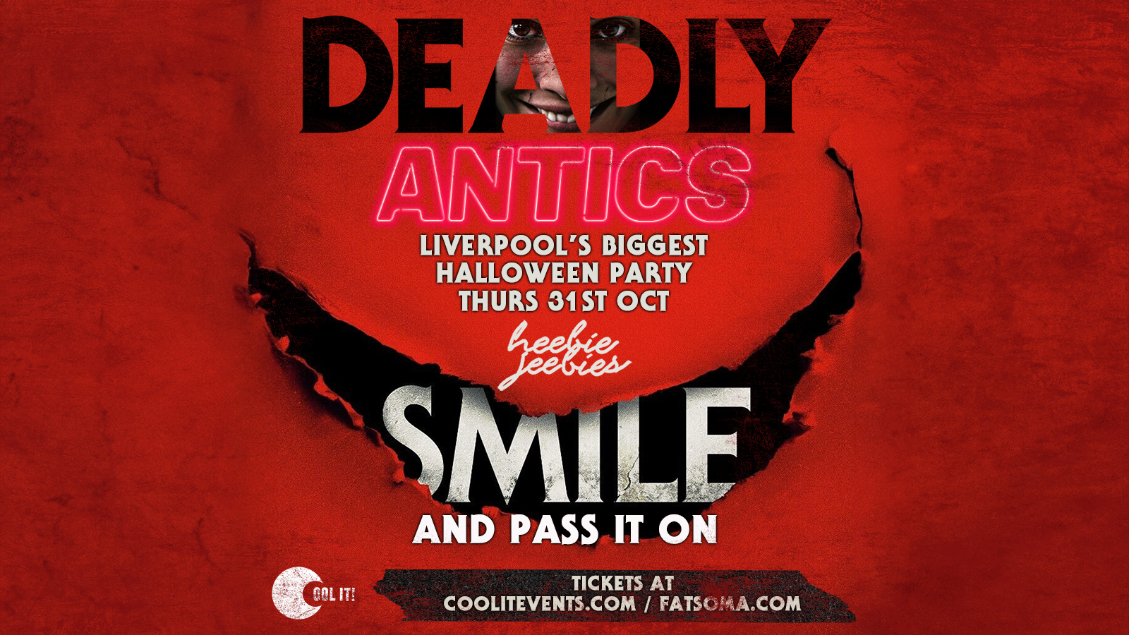 ⛔️ SOLD OUT ⛔️ ×͜× D E A D L Y  A N T I C S  ×͜×  – £3.50 Doubles All Night : HALLOWEEN SPECIAL