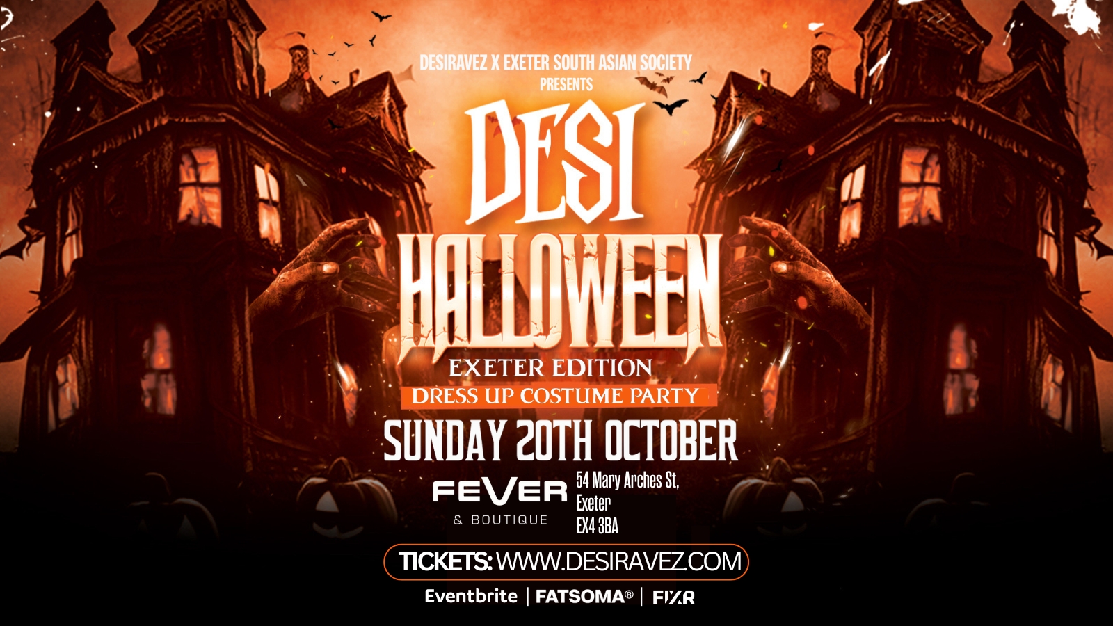 Desi Halloween Party 🎃 – Sunday 20th October @Fever Boutique
