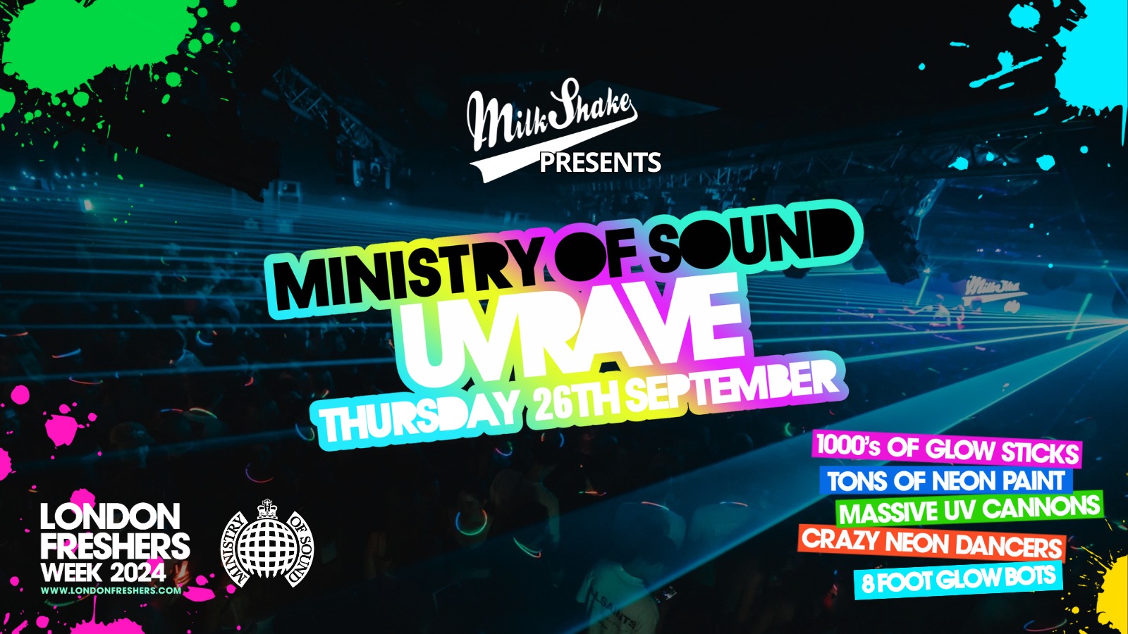 TONIGHT 10:30PM | The London Freshers UV Rave 2024 🔋September 26th  ⚡ BOOK NOW ⚡