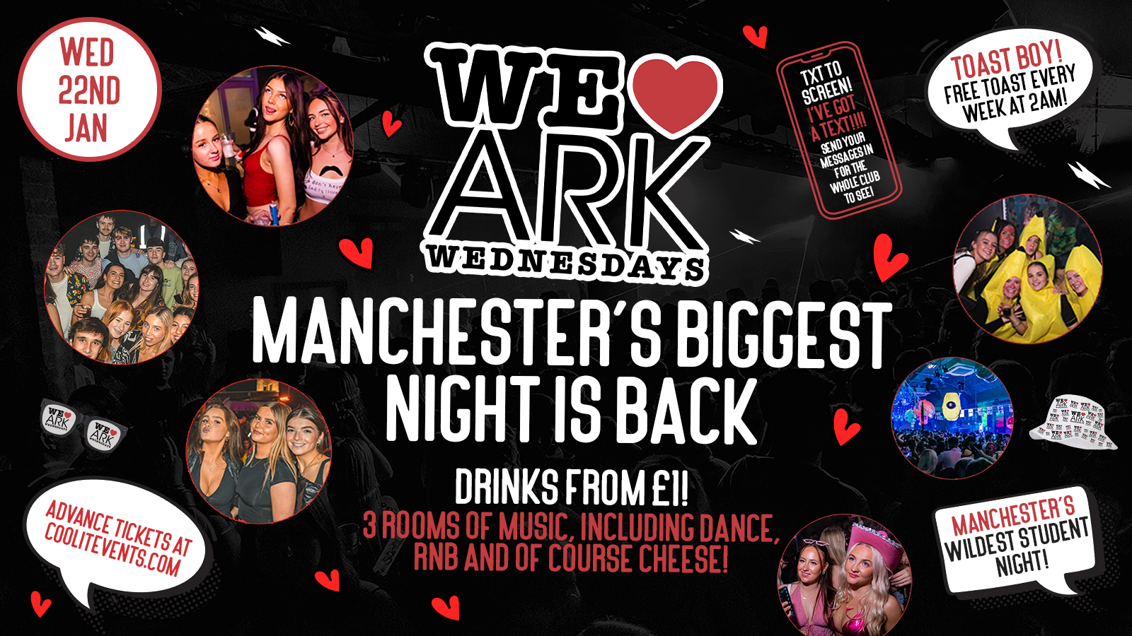 WE ❤️ WEDNESDAYS – THE RETURN! £2.50 DOUBLES before midnight! ❣️ – 11PM OPENING