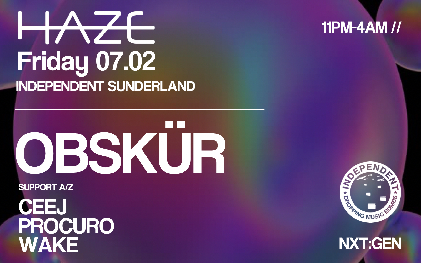 Haze NXT:GEN [#001] Presents Obskür + Support