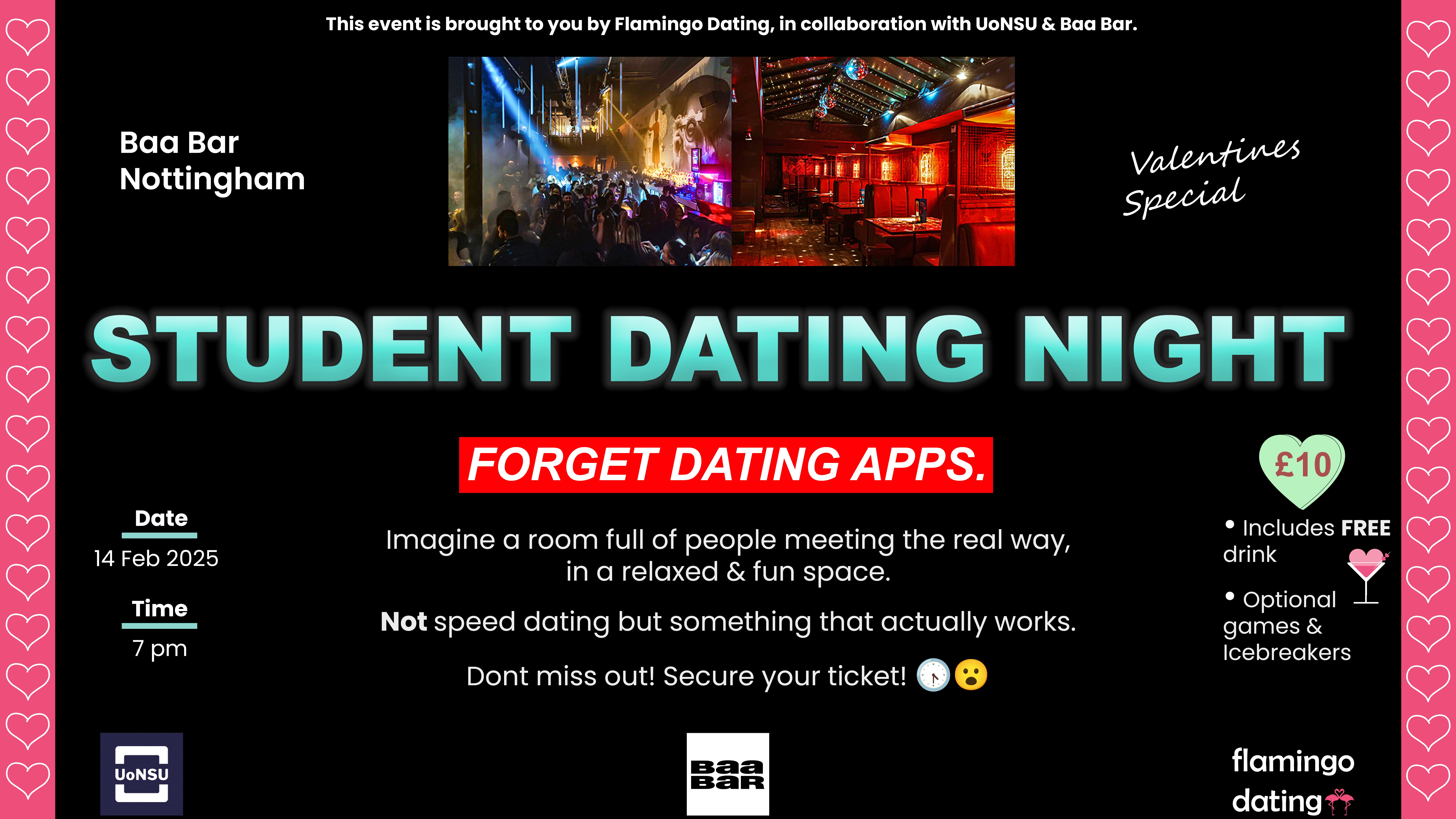 STUDENT DATING NIGHT @Baa Bar (Valentine’s Special) 🦩