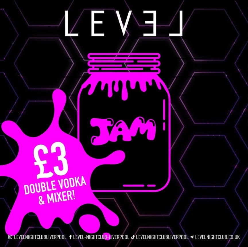 JAM FRIDAYS – £3 DOUBLES ALL NIGHT