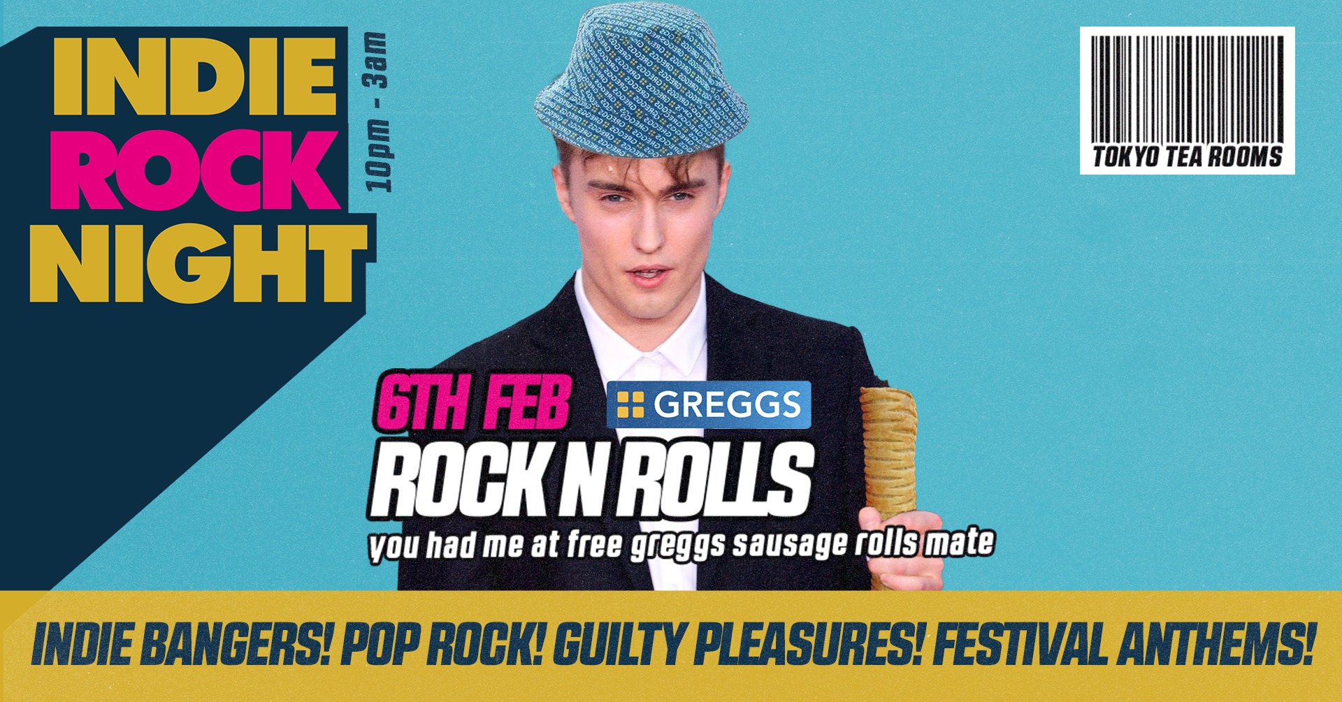 Indie Rock Night ∙ ROCK & ROLLS (Free Greggs Sausage Rolls & Bakes)