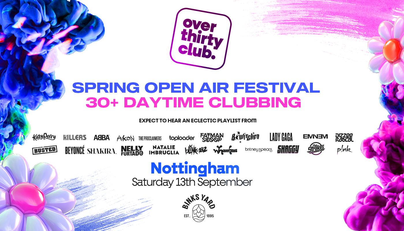 OVER 30’s CLUB – Daytime Open Air Festival – Nottingham – BINKS YARD- Livin Joy Perf live