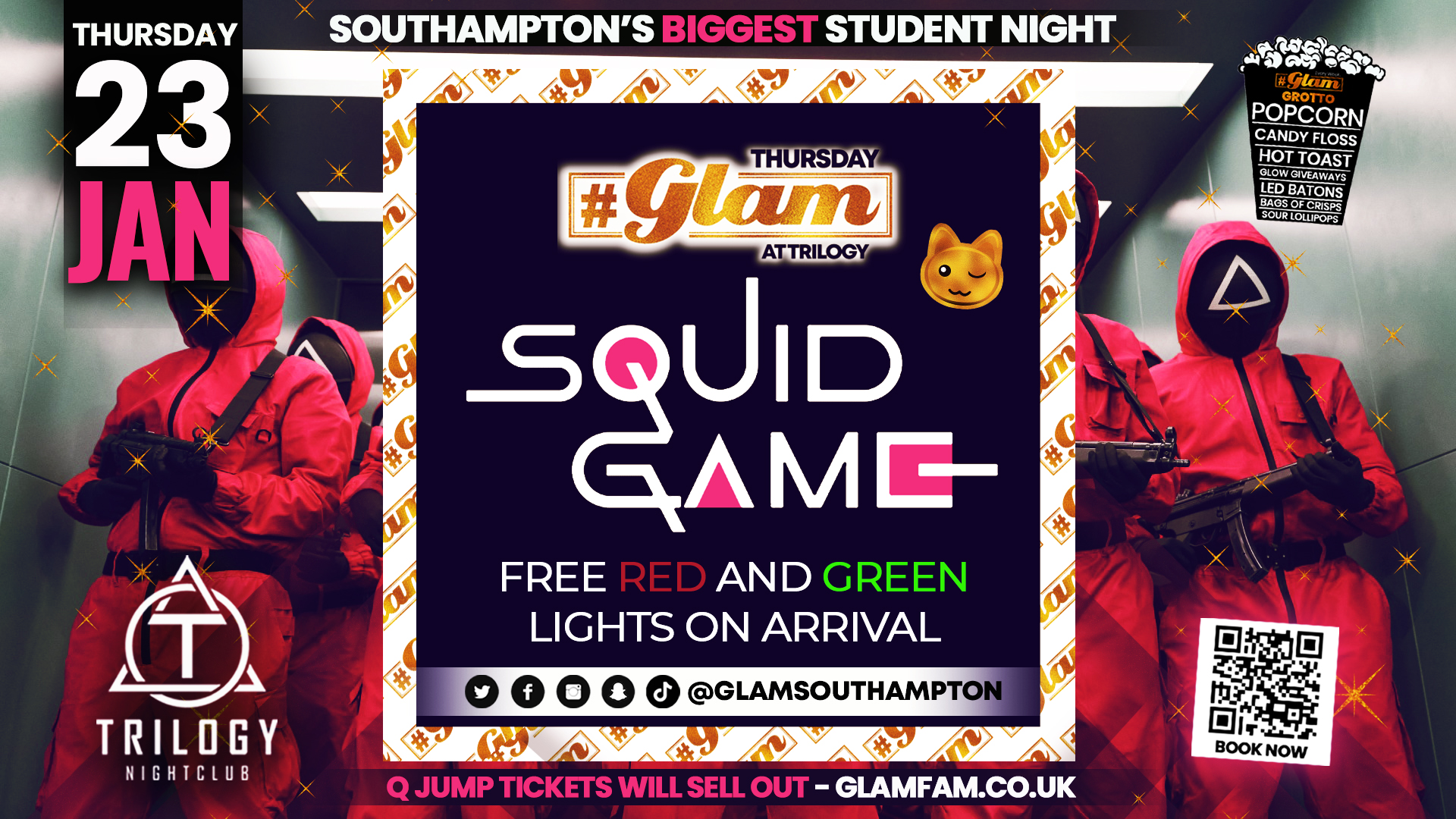 Glam REFRESHERS 2025🔺🦑 Squid Games Takeover! 🦑🔺 Thursdays, Southampton’s Biggest Student Night 😻