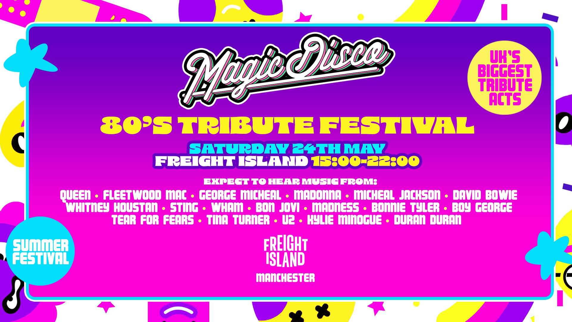 Summer 80’s Tribute Festival – Freight Island Manchester [TICKETS SELLING FAST!]