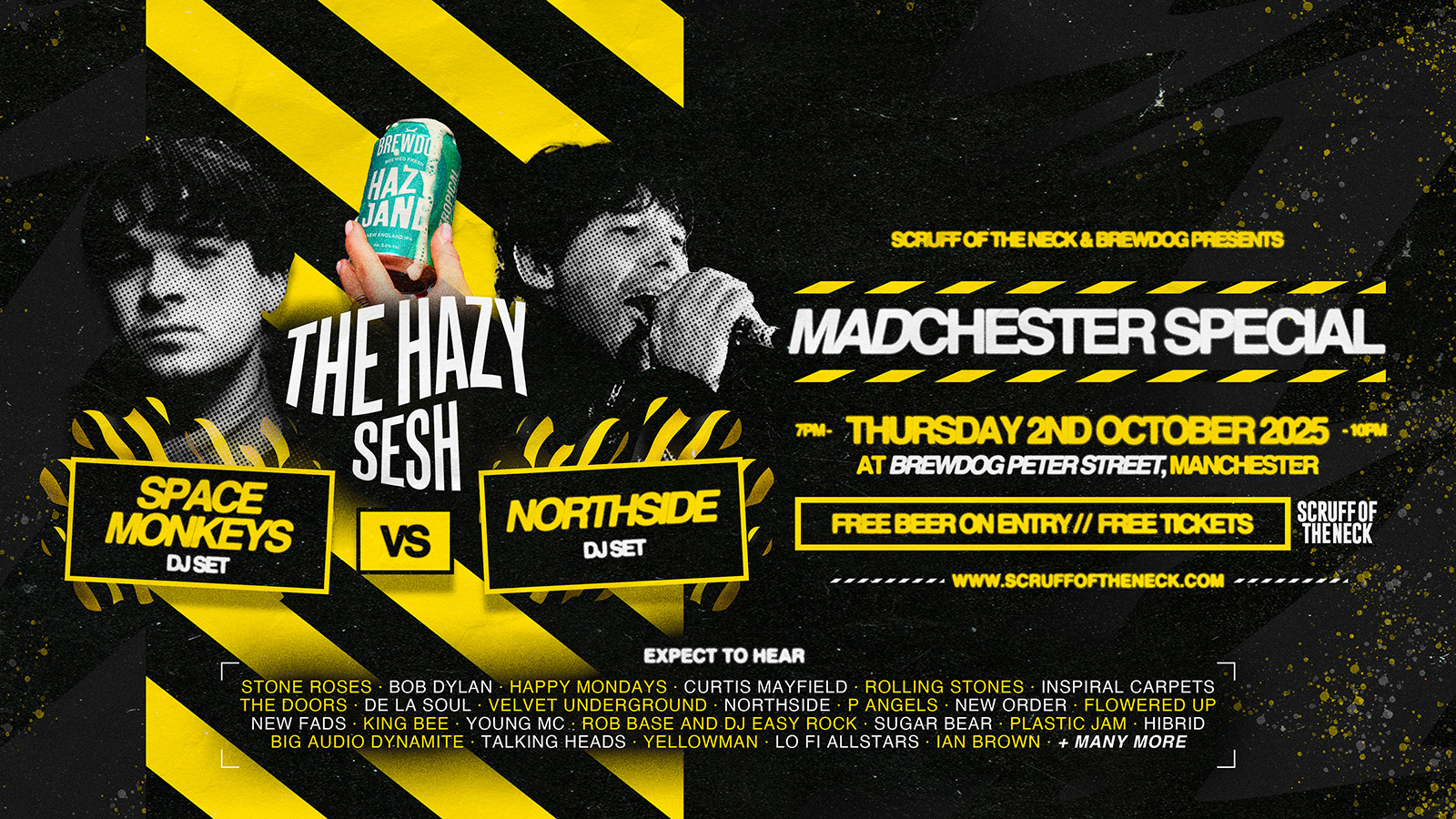 Hazy Jane Presents: NORTHSIDE VS SPACE MONKEYS DJ Set | BrewDog Manchester, Peter Street