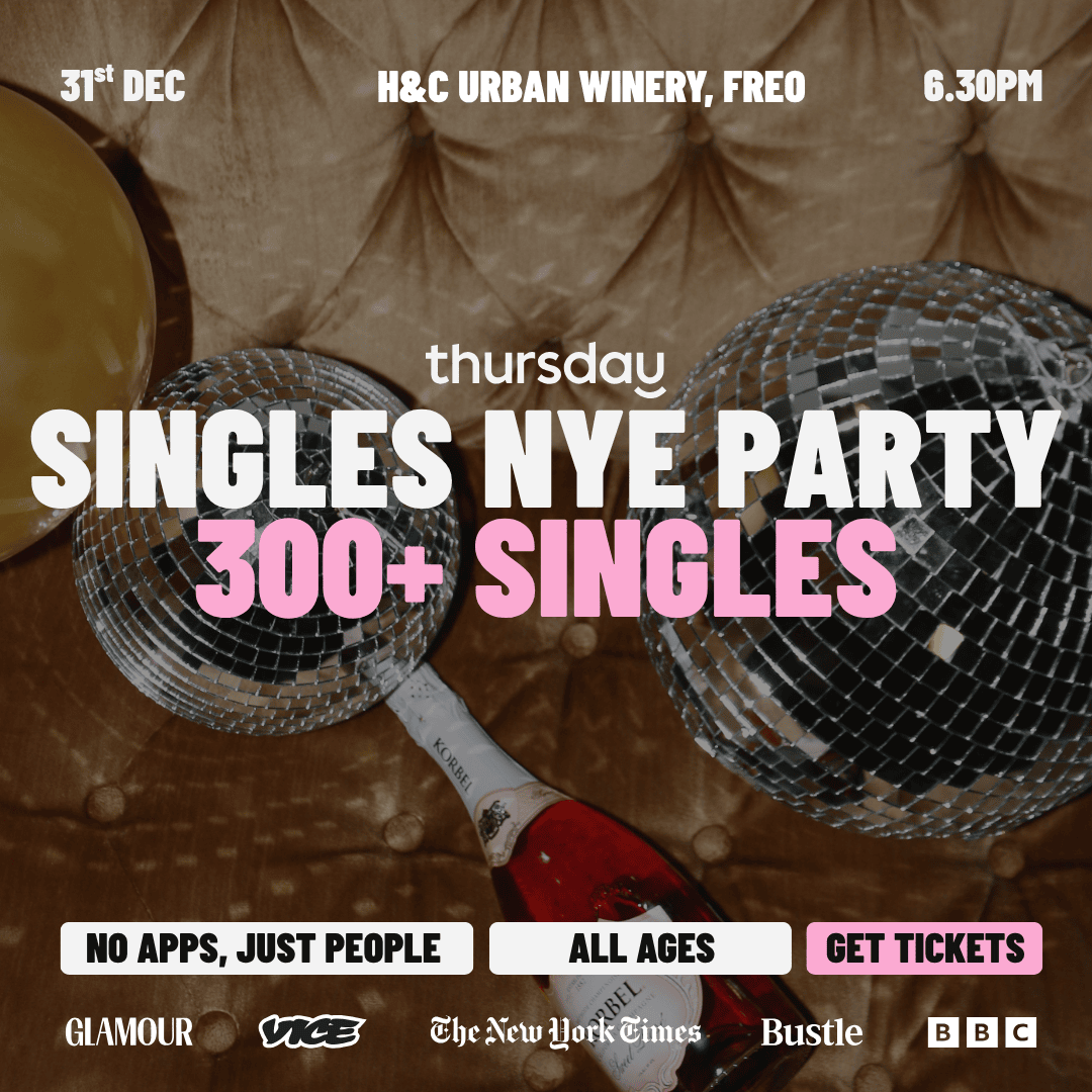 Wednesday | NEW YEARS EVE SINGLES PARTY @ H&C Urban Winery | Fremantle (All Ages)