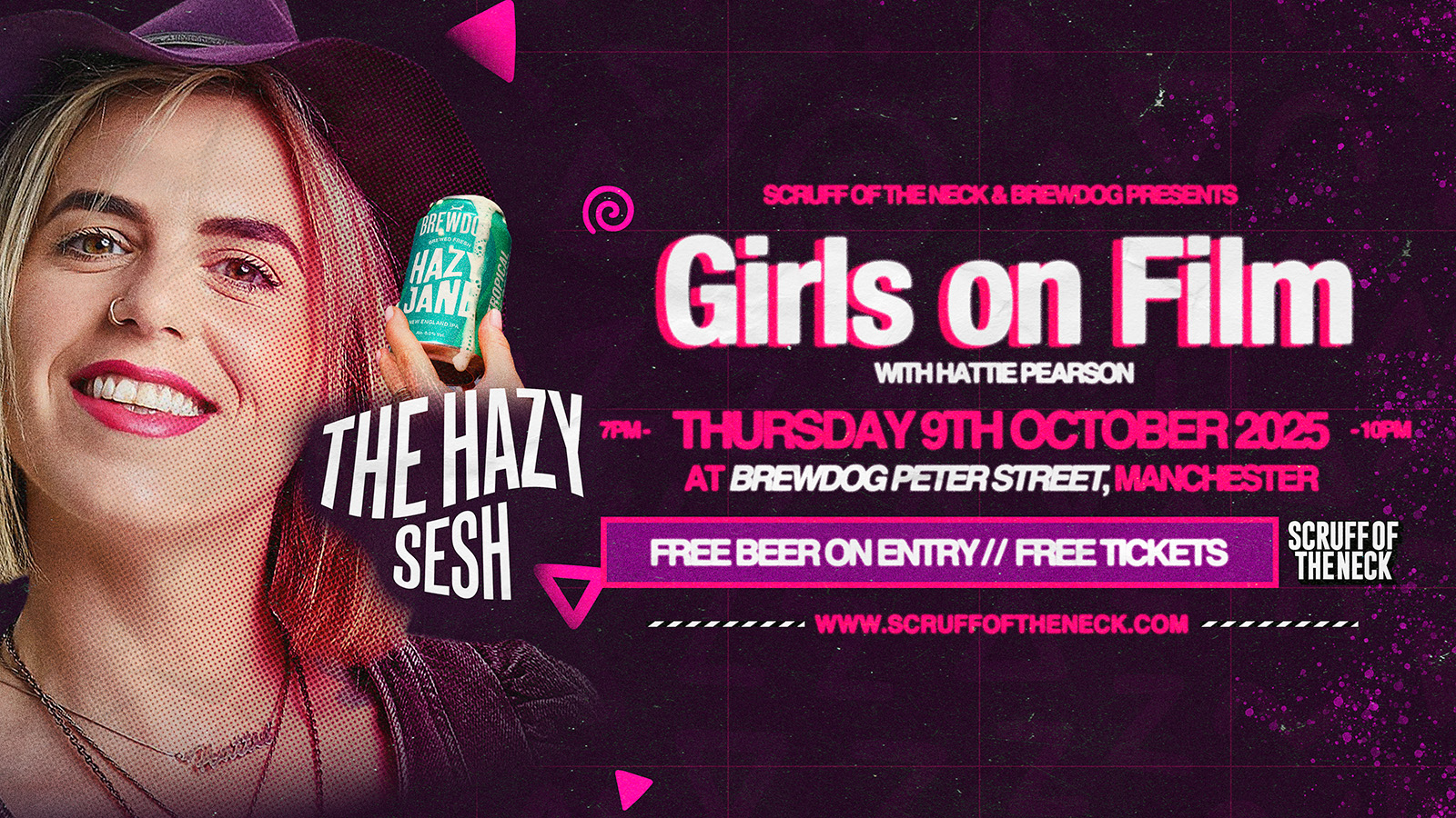 Hazy Jane Presents: Girls On Film – Hattie Pearson DJ Set | Brewdog Peter Street, Manchester