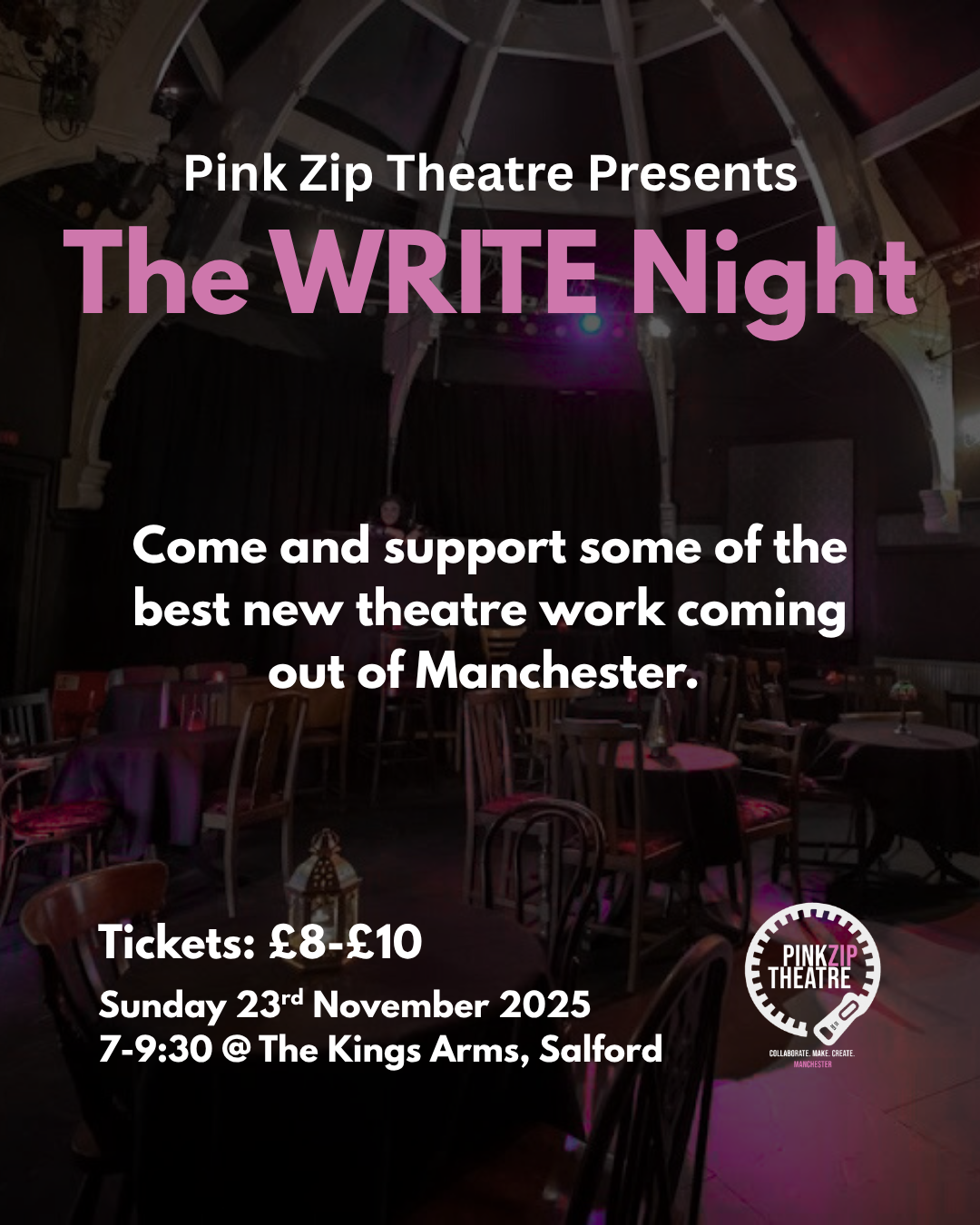 THE WRITE NIGHT – hosted by Pink Zip Theatre
