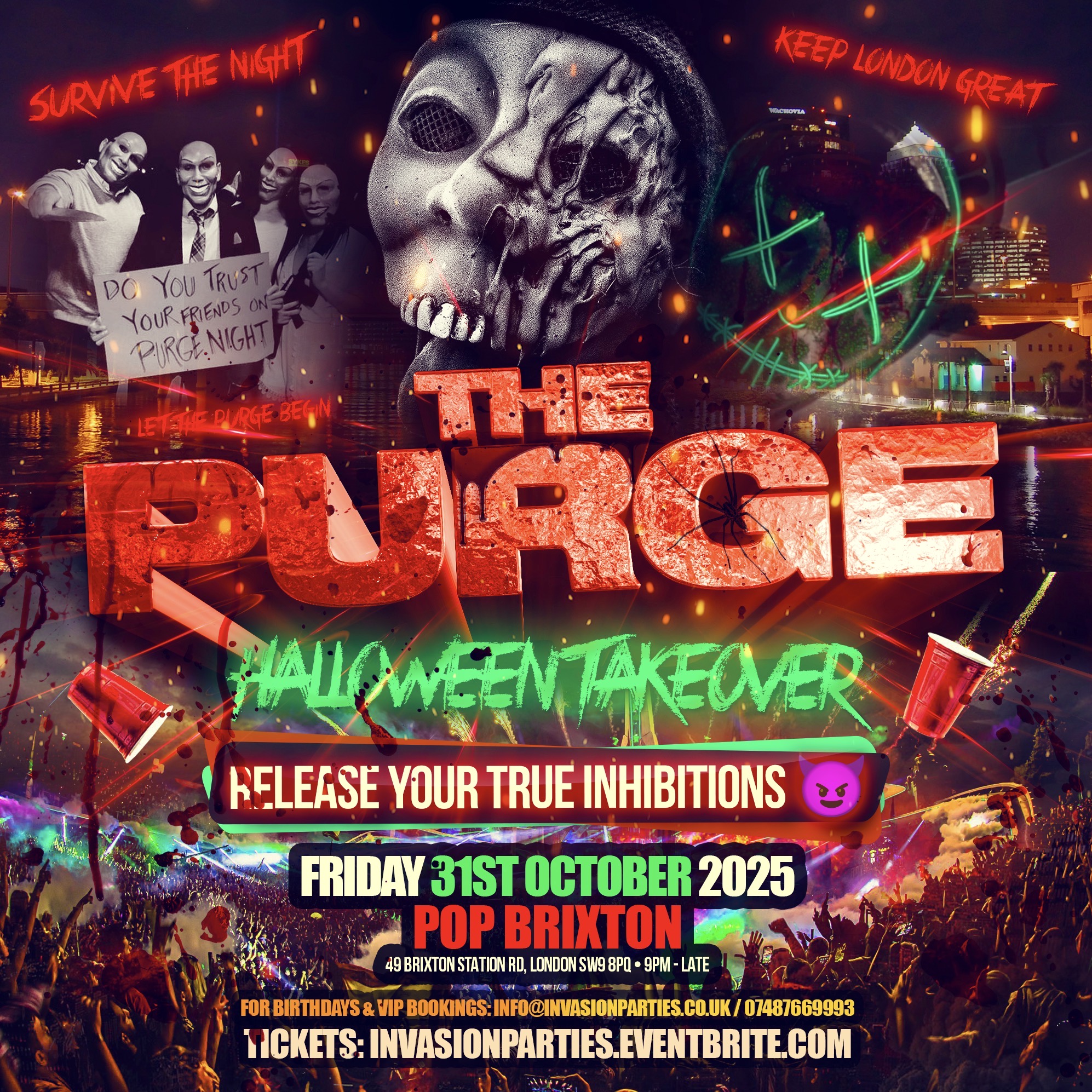 The Purge – London’s Biggest Halloween Party – 1200+ Ravers