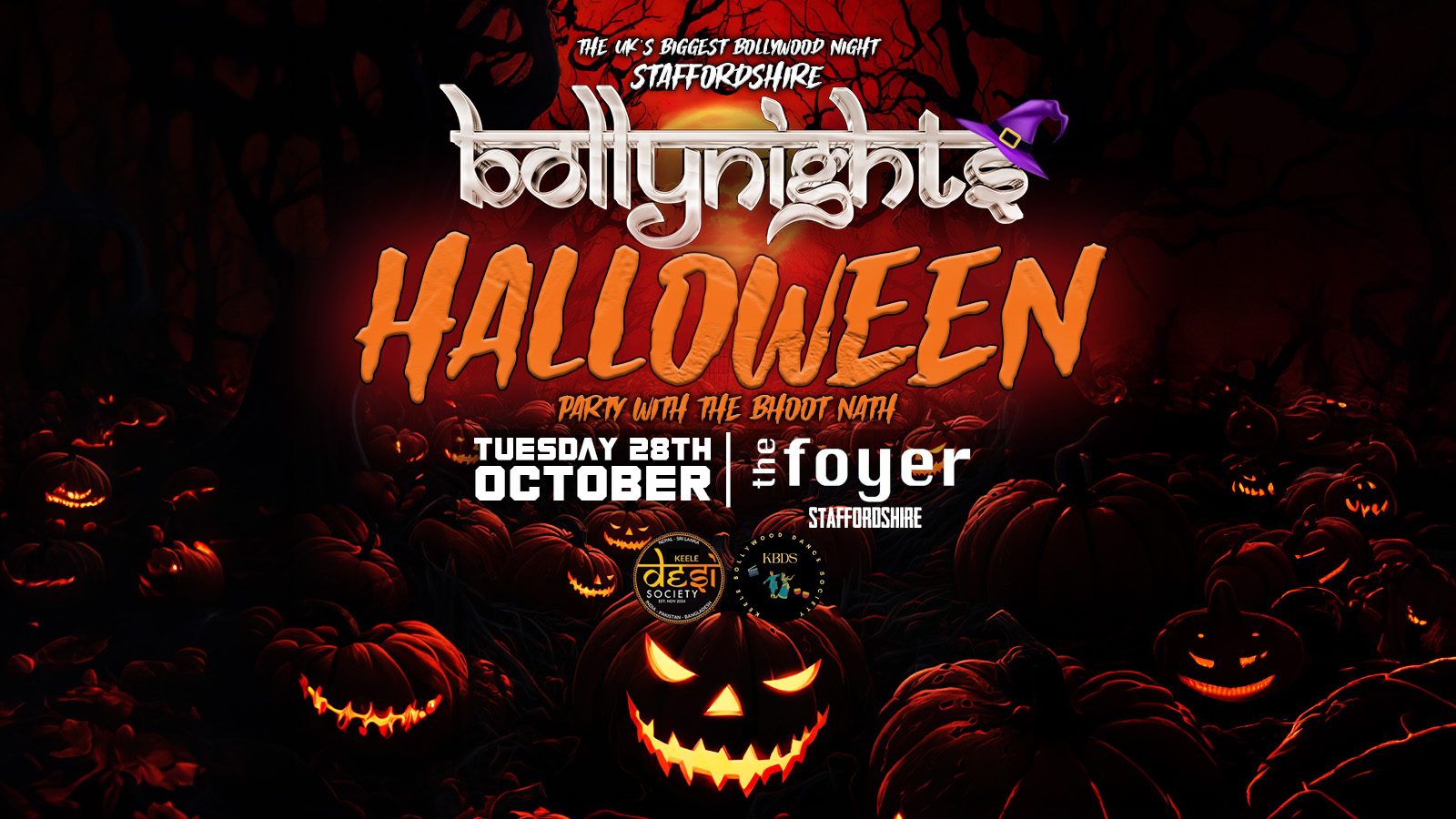 Bollynights Staffordshire – Halloween Special | Tuesday 28th October | The Foyer
