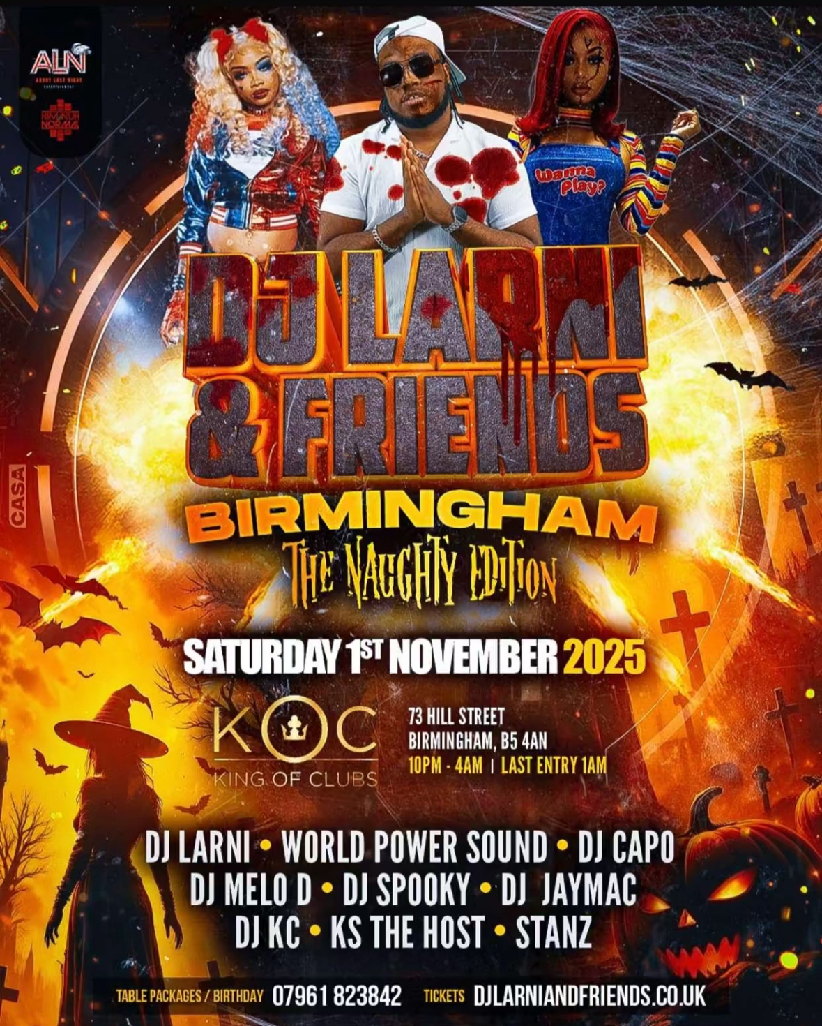 DJ LARNI & FRIENDS – Birmingham Biggest Bashment Halloween Party – TONIGHT