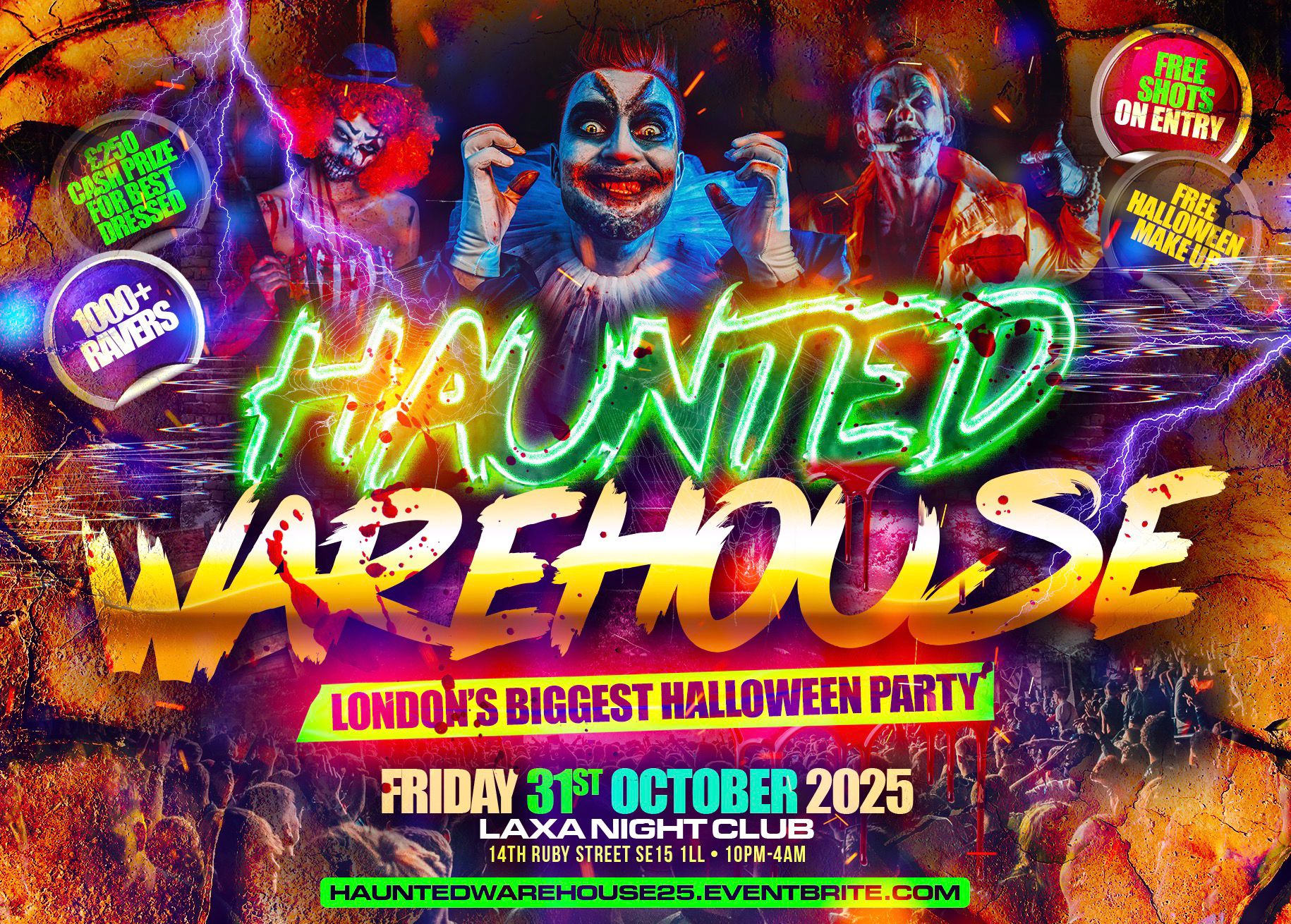 Haunted Warehouse London's Biggest Halloween Party 1000+