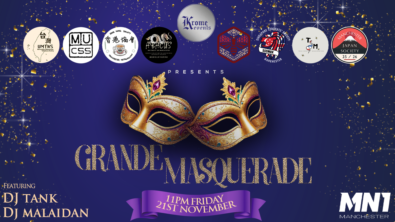 Krome Events x Oriental Societies Proudly Presents: Grande Masquerade 🎭
