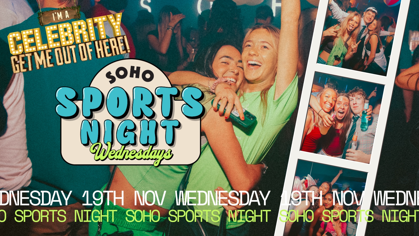 Your Official Soho Sports Night – I’m a Celeb Edition | Wednesday 19th November | Soho Rooms Newcastle