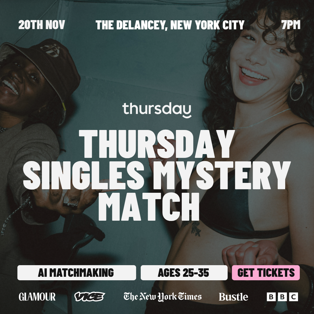 Thursday | The Delancey (AI Mystery Match) 25-35 | NYC