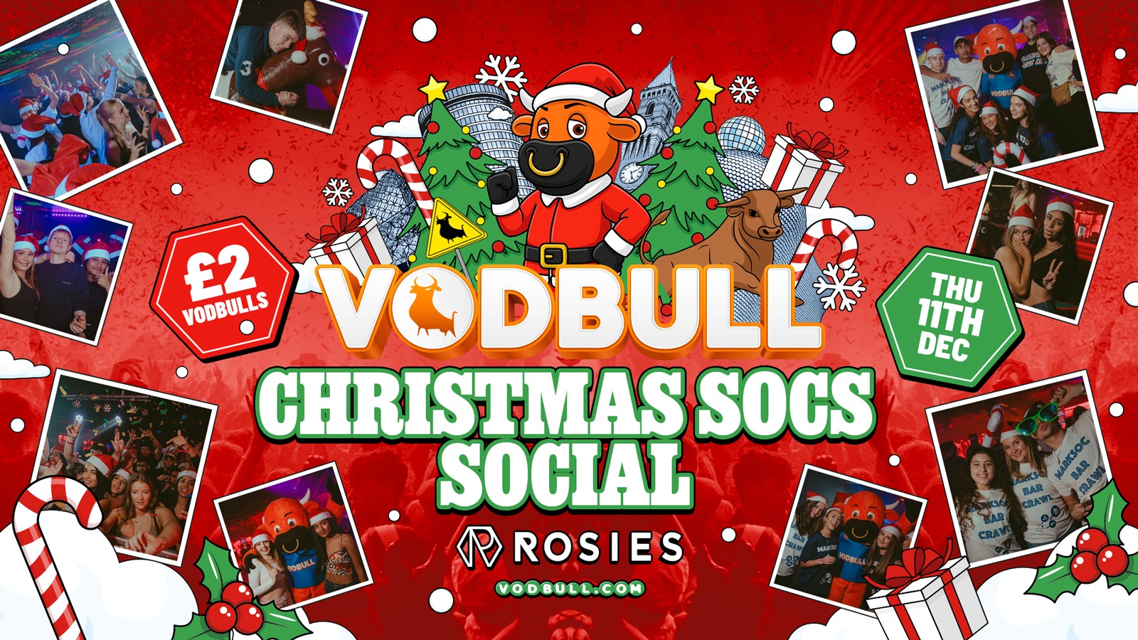 THE VODBULL CHRISTMAS SOCS SOCIAL! ⚠️[200 SPACES ON THE DOOR FROM 11PM!] ⚠️@ ROSIES BIRMINGHAM : 11/12