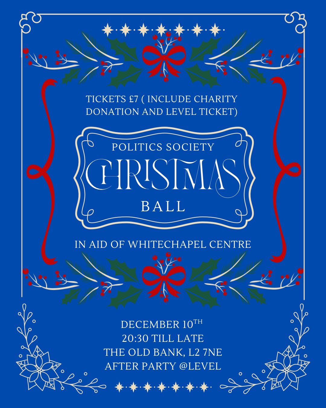 UOL POLITICS CHRISTMAS BALL 2025 🪩🎄 – In Aid of Whitechapel Centre