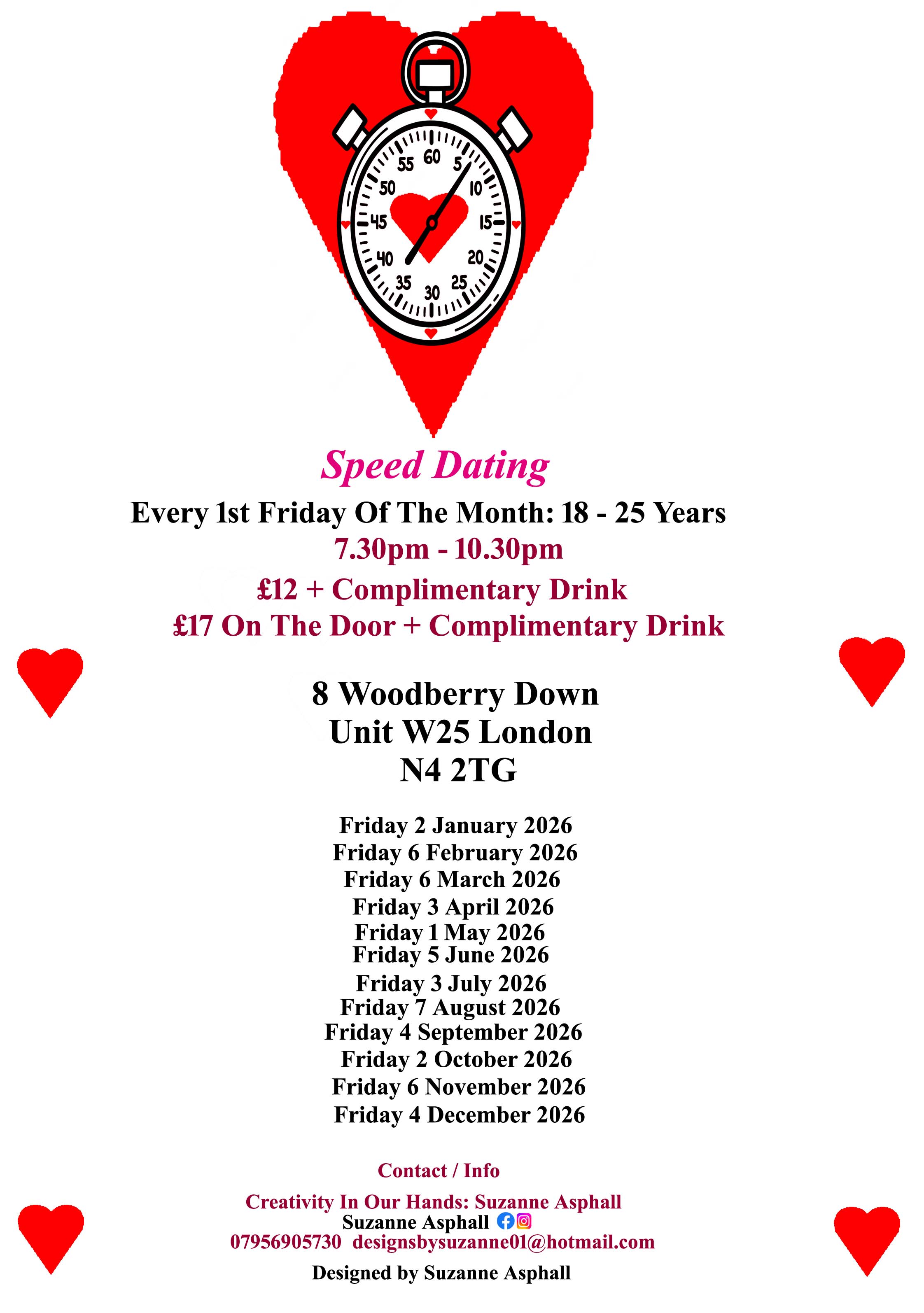 Speed Dating 18 - 25 years Mondays