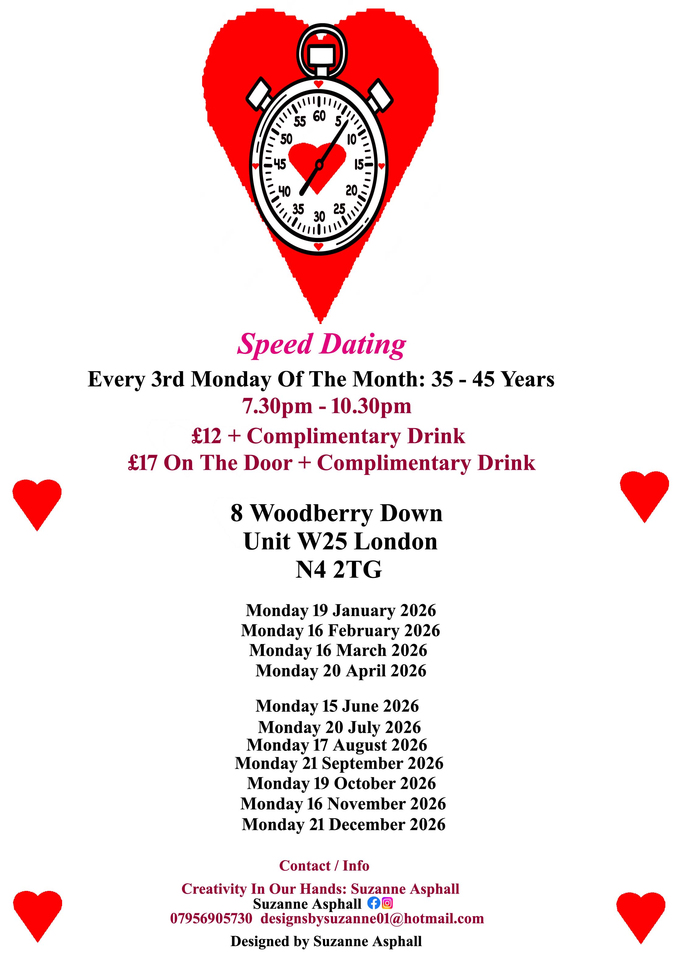 Speed Dating 35 - 45 years Mondays