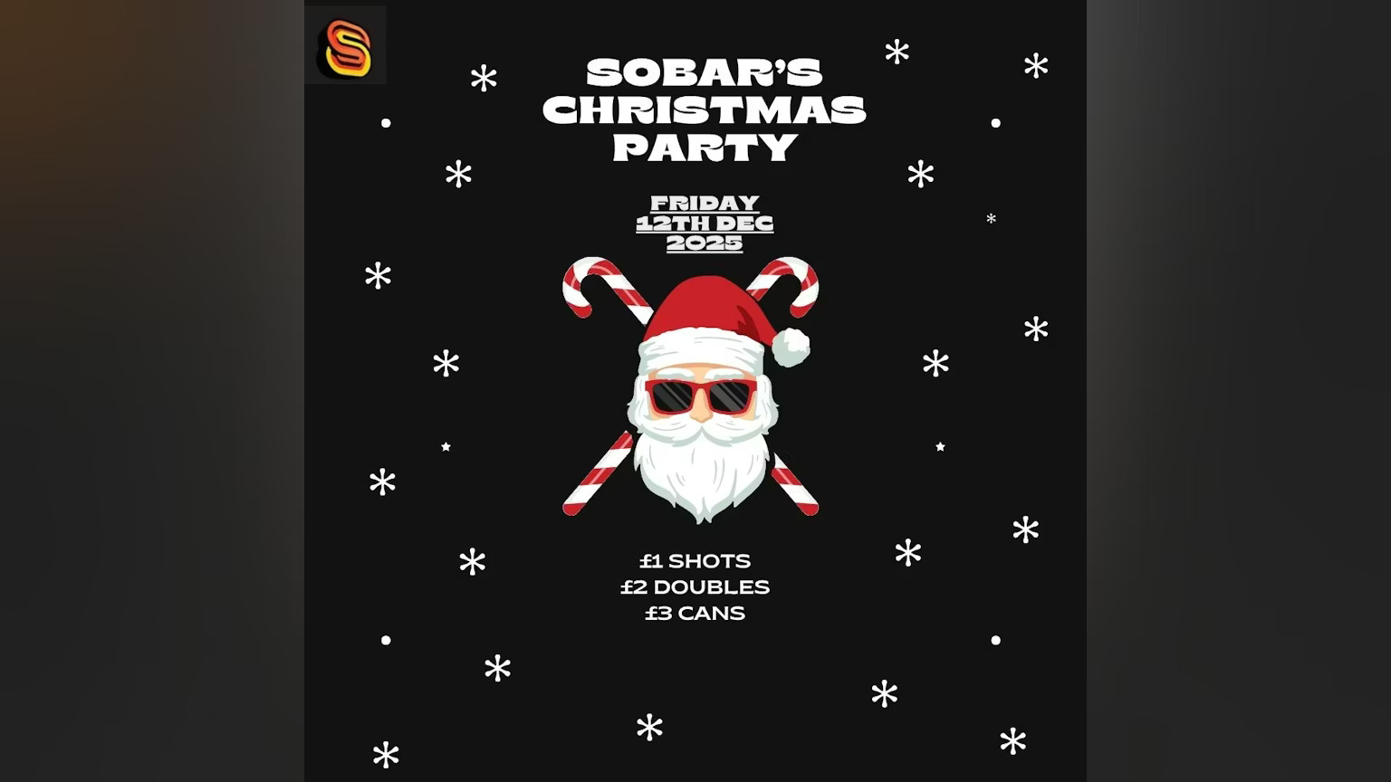 SOBAR DOES CHRISTMAS – Annual Christmas Party – Friday 12th December