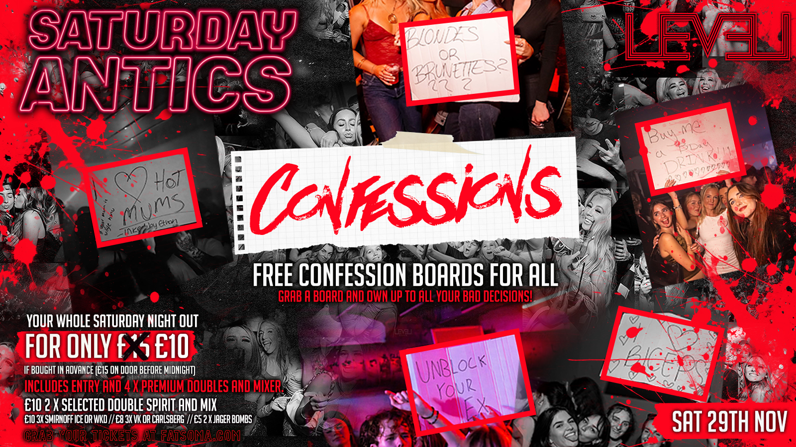 SATURDAY ANTICS: CONFESSIONS @ Level Nightclub Bolton