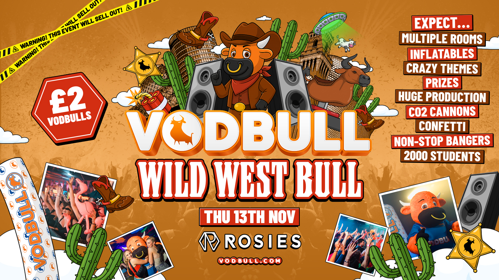 🧡 VODBULL WILDWEST BULL 🤠⚠️[FINAL TIX!!!]⚠️ at ROSIES!! 13/11