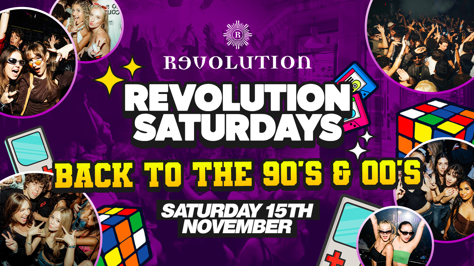 Back to the 90s & 00s – Saturdays @ Revolution | Cardiff Freshers 2025