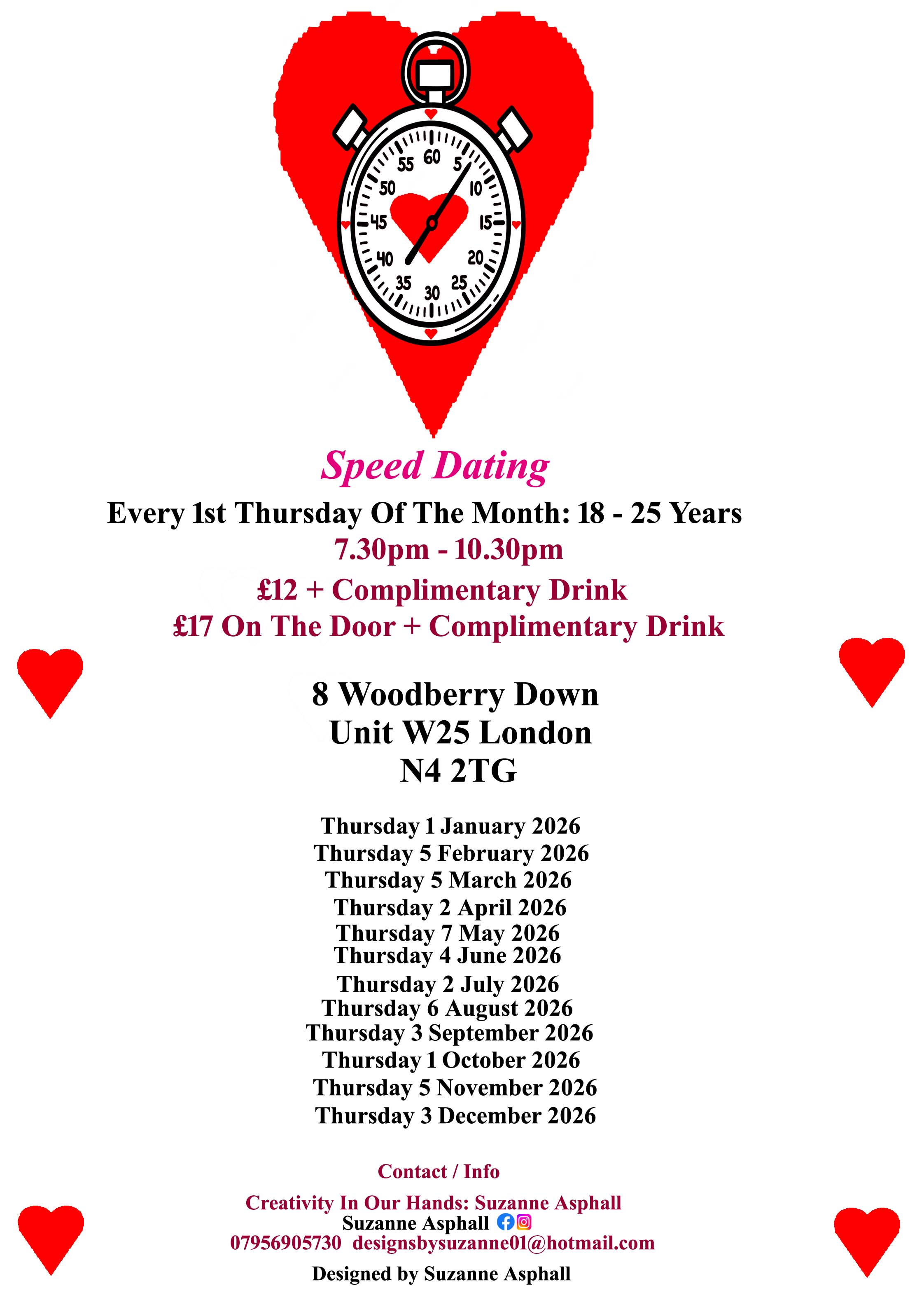 Speed Dating 18 - 25 years Thursdays