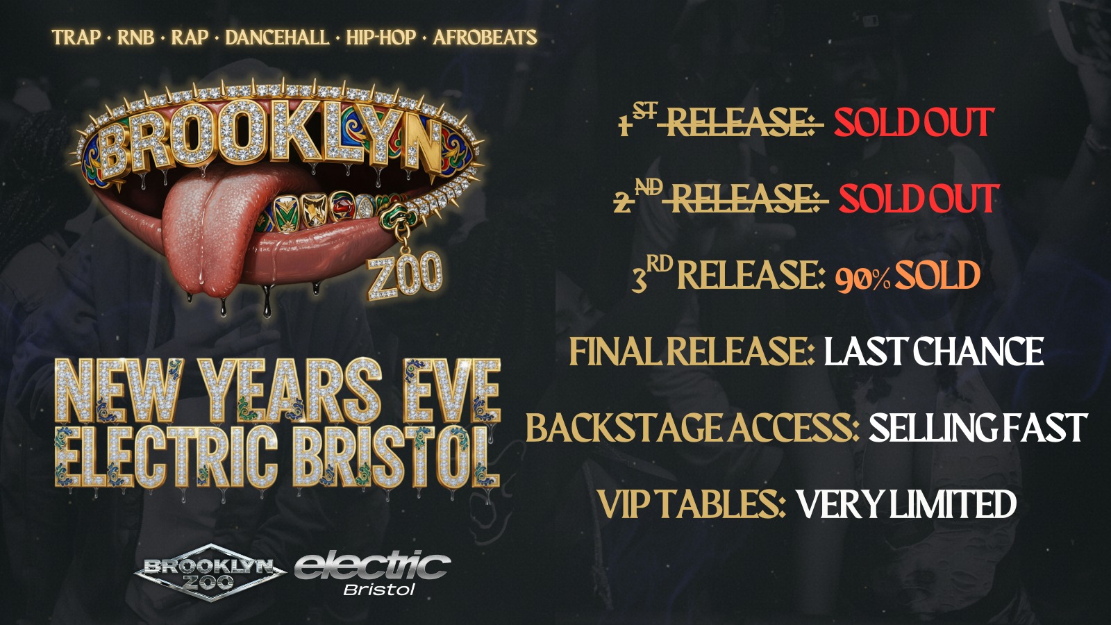 Brooklyn Zoo – New Year’s Eve, Bristol 2025 – SELLING FAST!