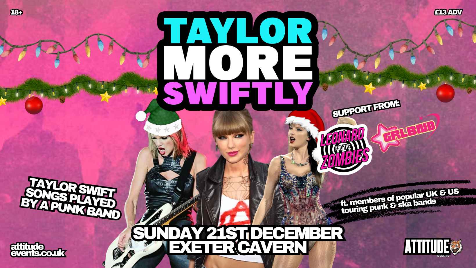 Taylor More Swiftly (Punk Rock Tribute to Taylor Swift) ✘ Leonard & The Zombies ✘ GRLBND @ Cavern, Exeter