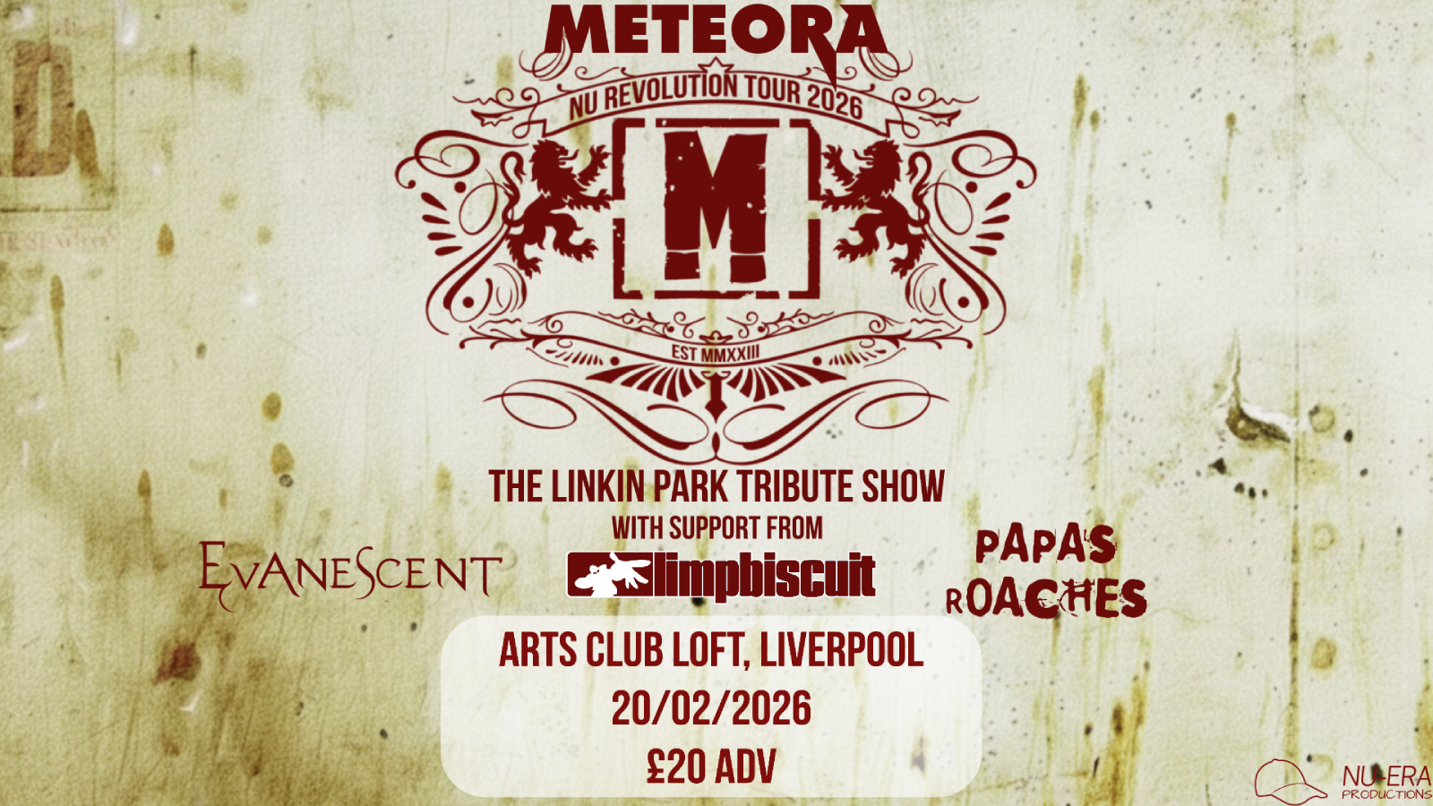 Nu-Revolution Tour | Meteora – Limp Biscuit – Evanescent – Papa’s Roaches