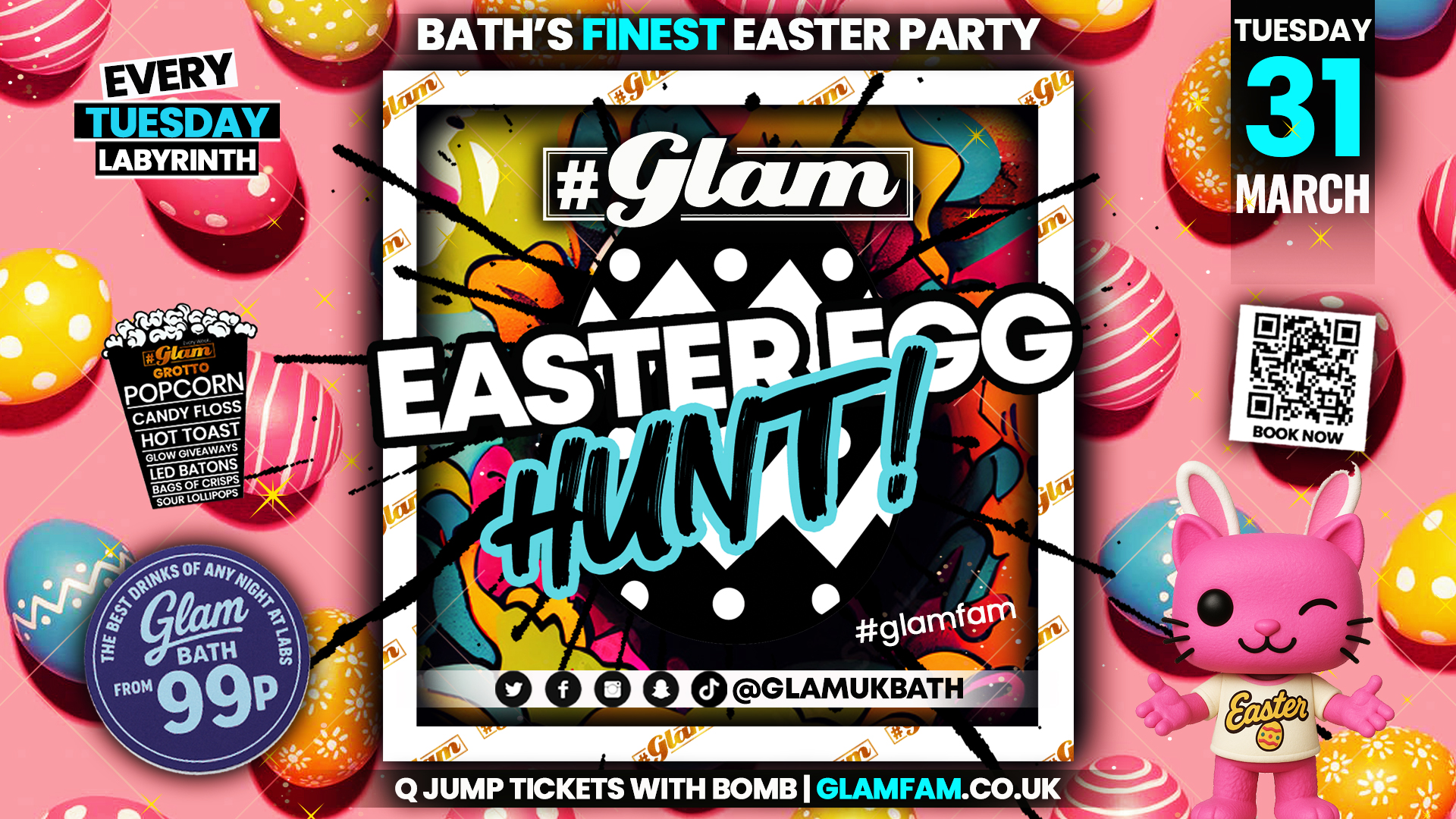 Glam – 🐰 EASTER PARTY!! 🐰 Bath’s Wildest Student Night!! | Tickets and Drinks from 99p!‼️Every Tuesday at Labyrinth 😻