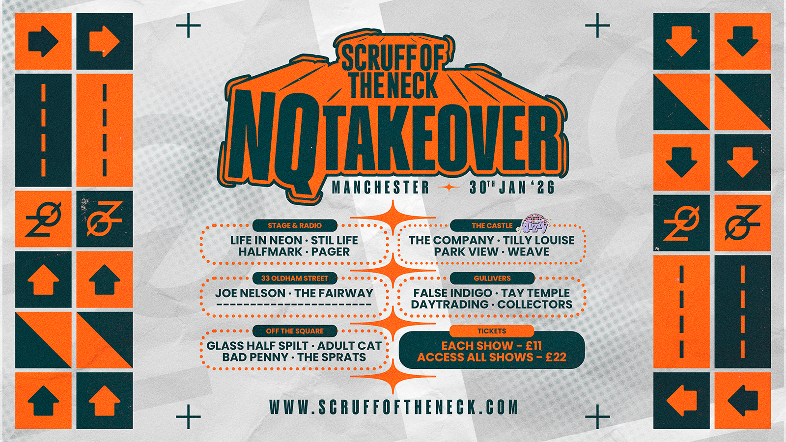 Scruff of the Neck’s NQ Takeover, Various Venues