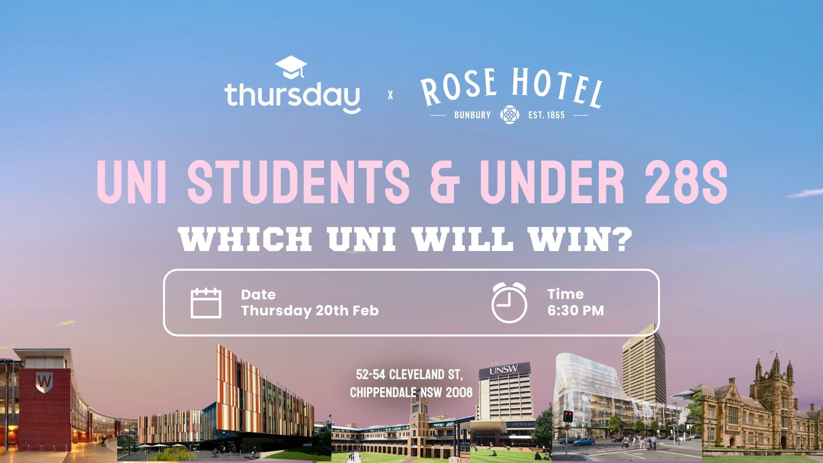 Thursday | 🎓 Students and Under 28s | The Rose Hotel