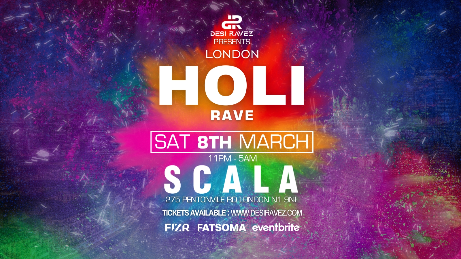 London Holi Rave 🌈 – Saturday 8th March @Scala