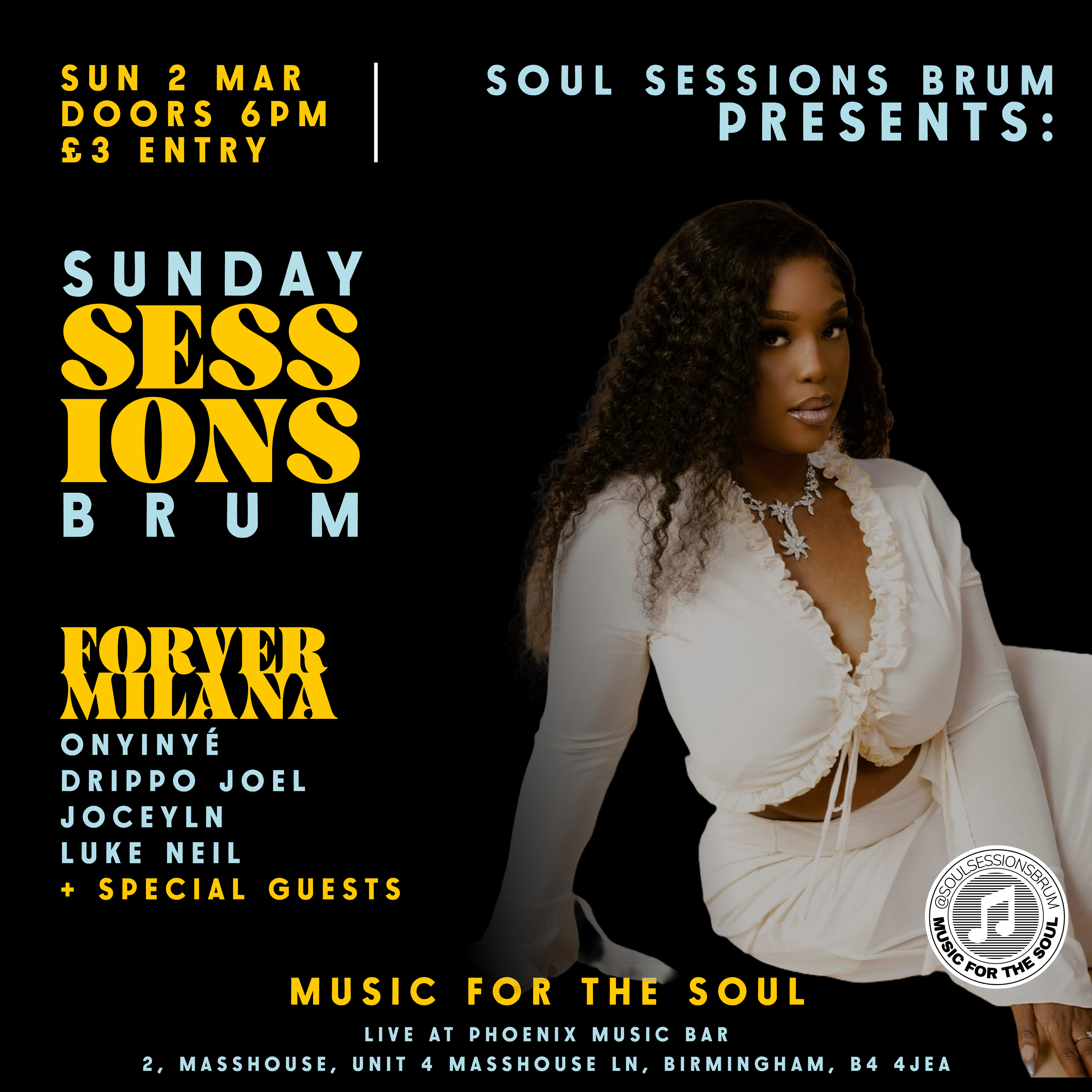 Sunday Soul Sessions at Phoenix Bar: Feat Drippo Joel, Onyinye,  Forevermilana, Jocelyn, Neky and Luke Neill at Phoenix Live Music  Restaurant & Bar 桐·燒烤音樂酒吧, Birmingham on 2nd Mar | Fatsoma
