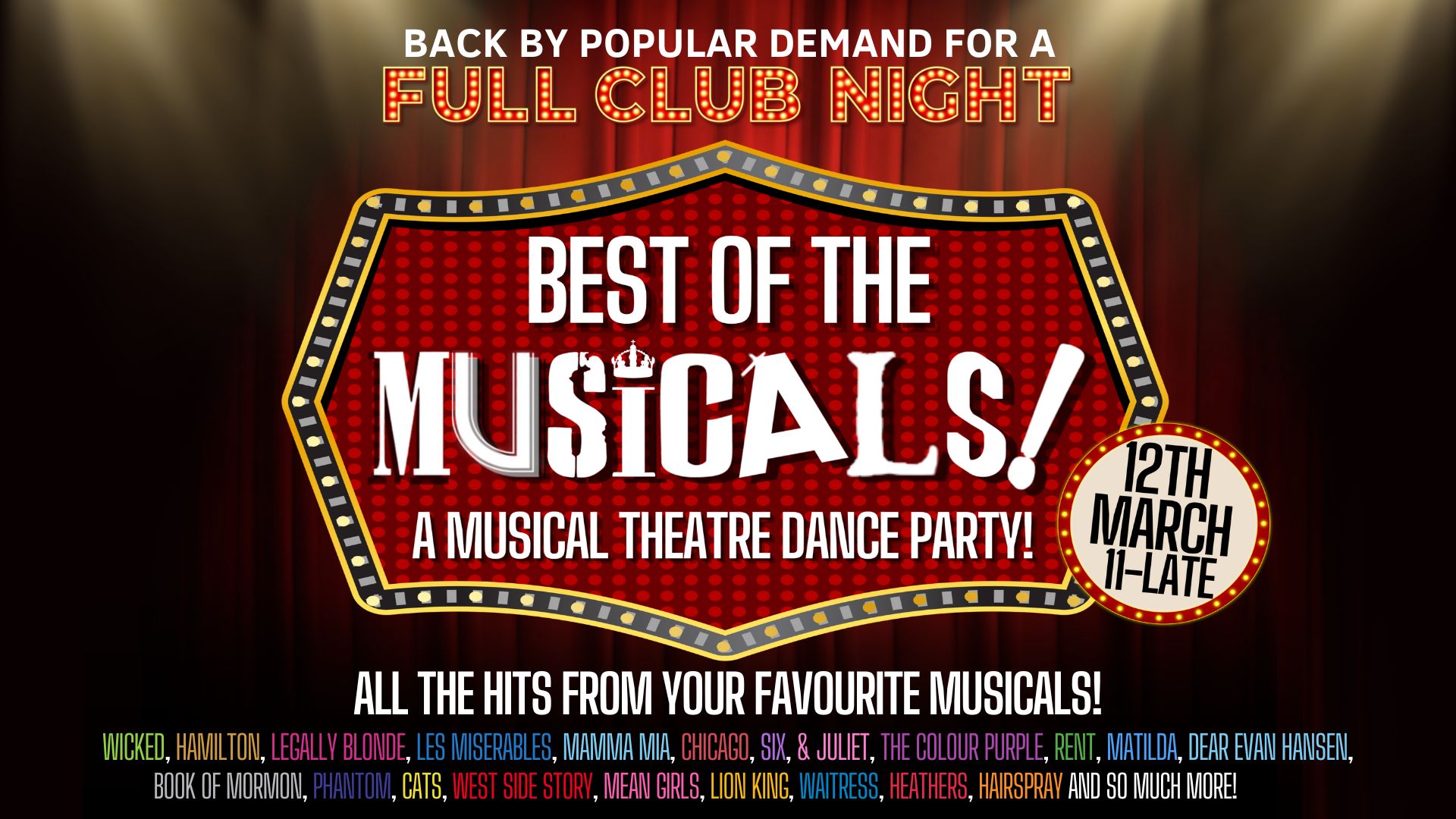 Best of the Musicals – a FULL NIGHT of the best Musicals hits!