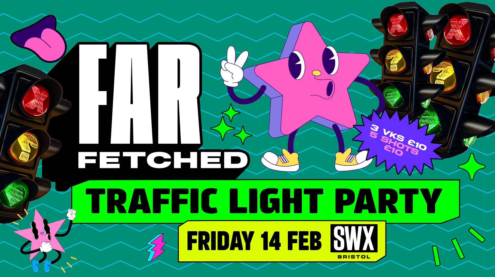 FARFETCHED Fridays Valentines Traffic Light Party – Friday 14th February